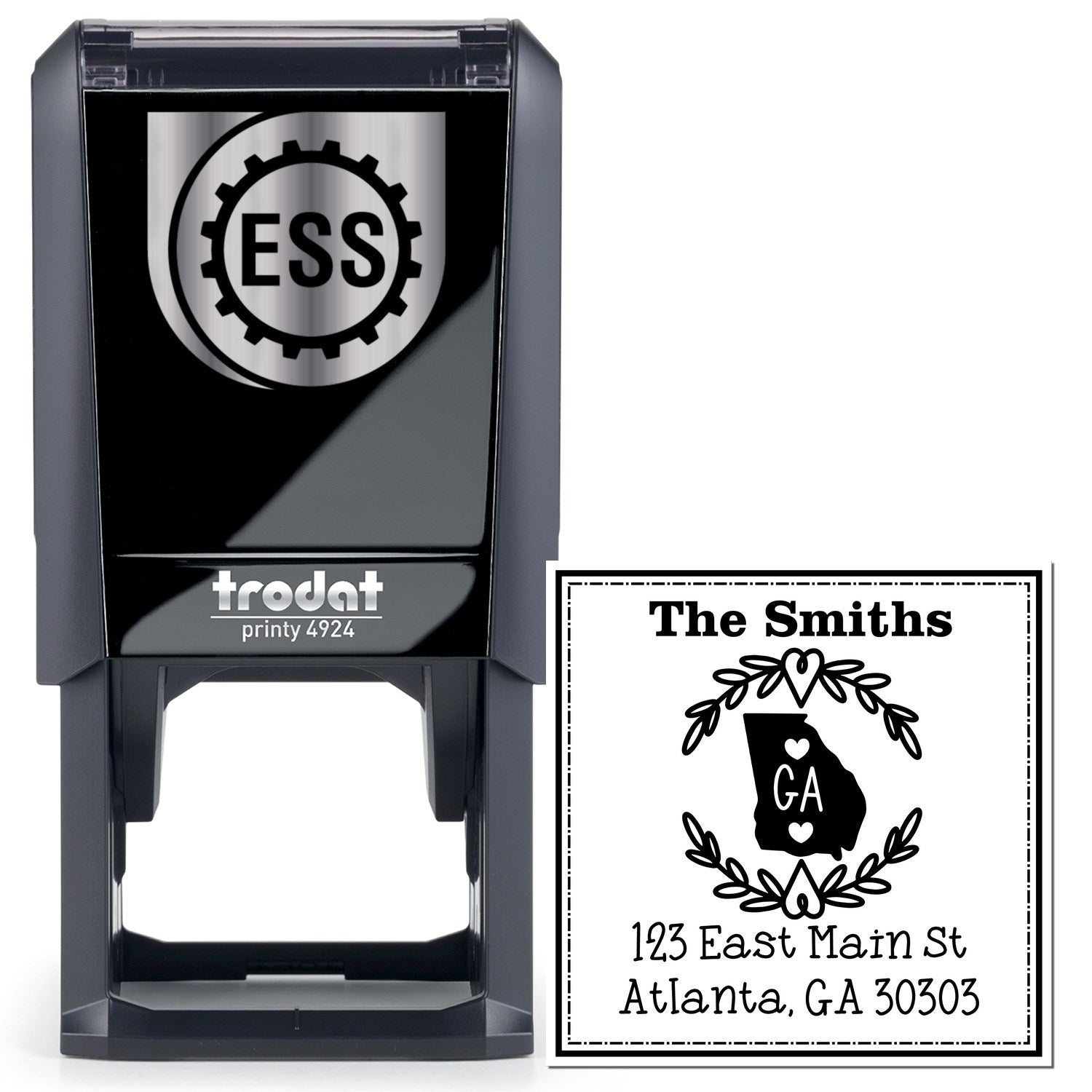 Self-Inking Georgia State Wreath Custom-Made Mail Rubber Stamp