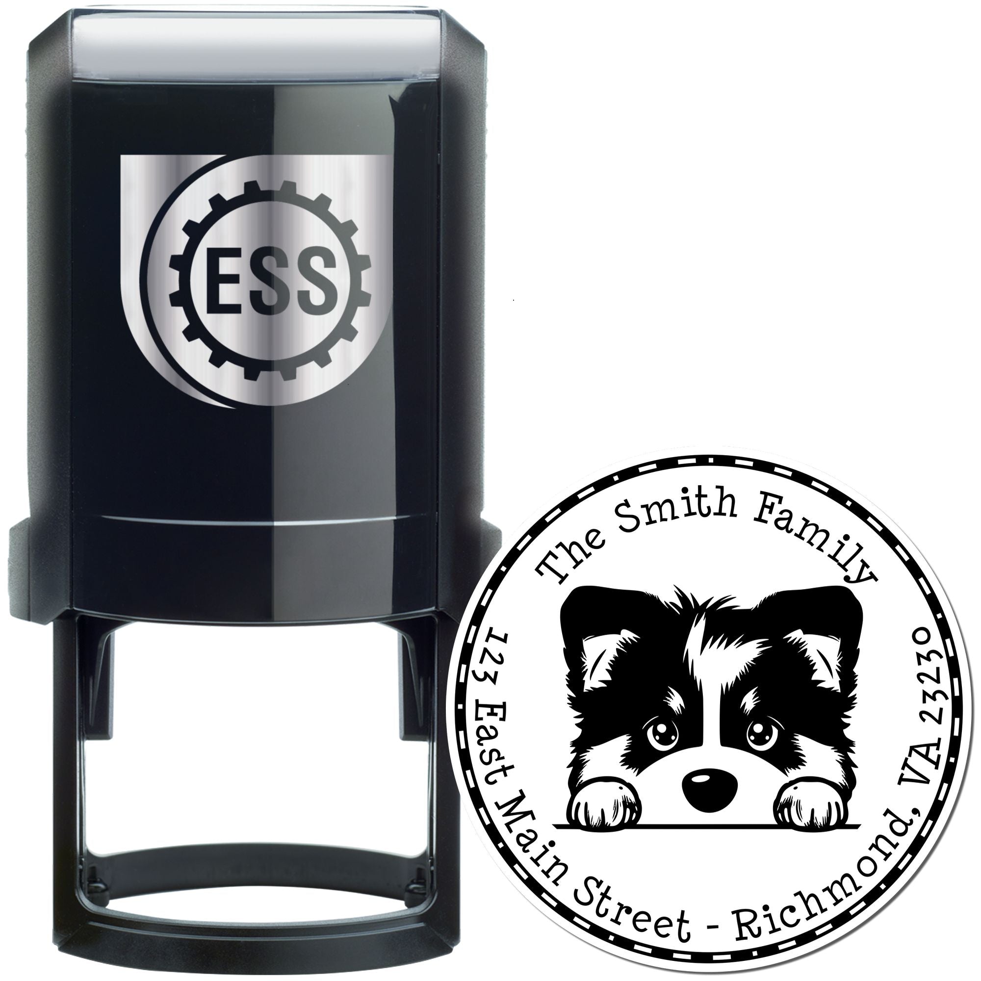 Round Self-Inking Alaskan Malamute Return Address Stamp