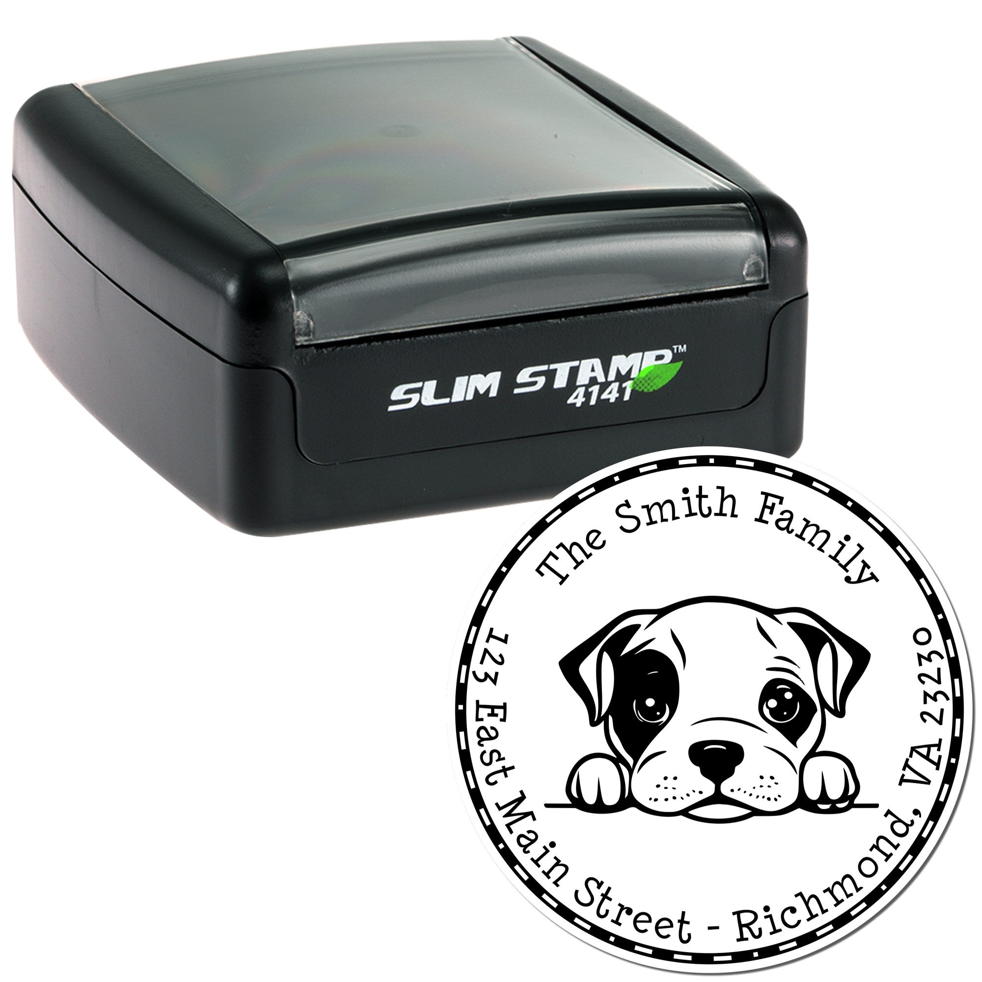 Slim American Staffordshire Terrier Personalized Address Stamp