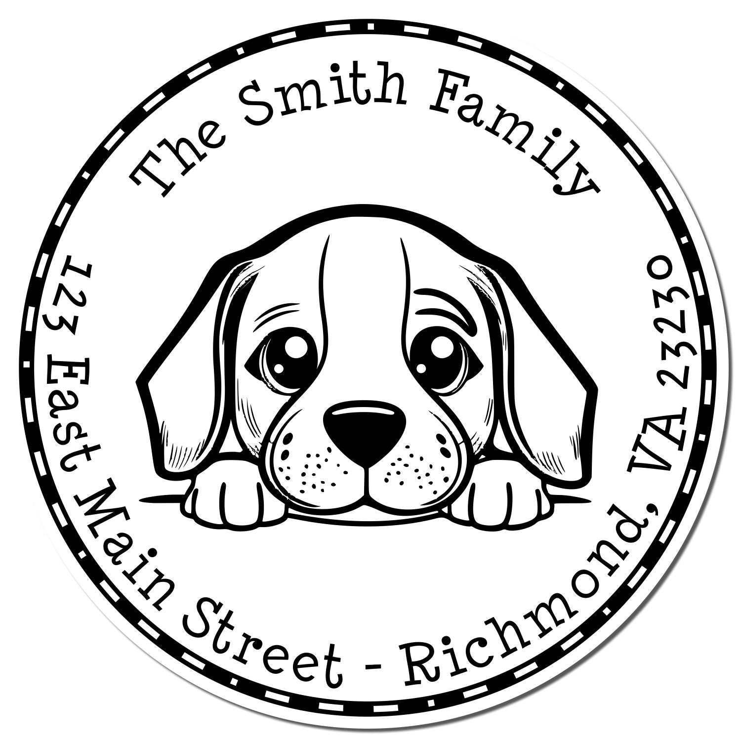 Slim Beagle Personalized Home Address Stamp