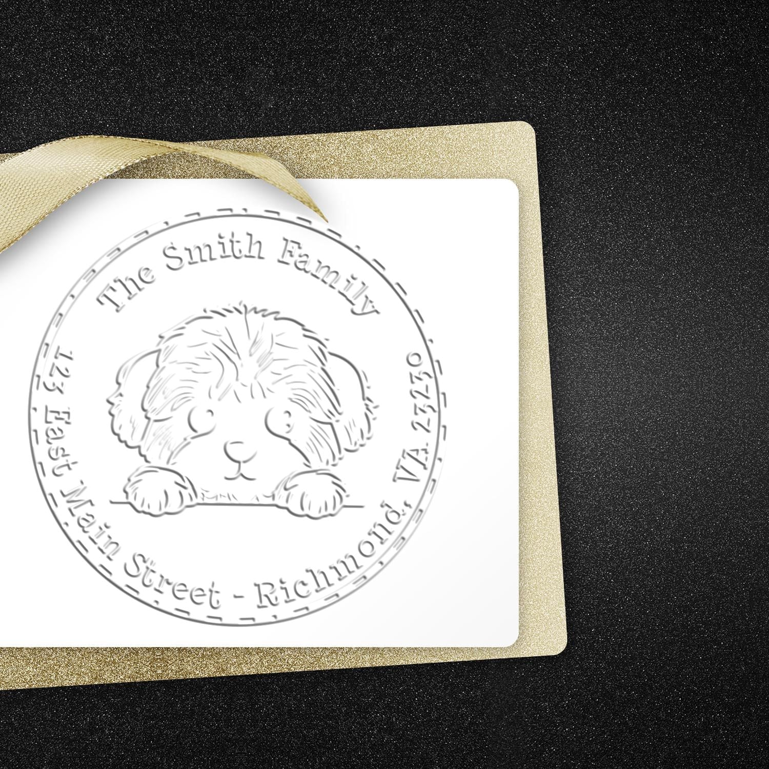 Soft Bichon Frise Customized Home Address Seal Embosser