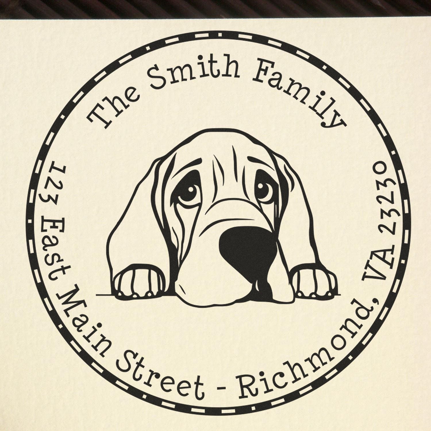 Slim Bloodhound Personalized New Address Stamp