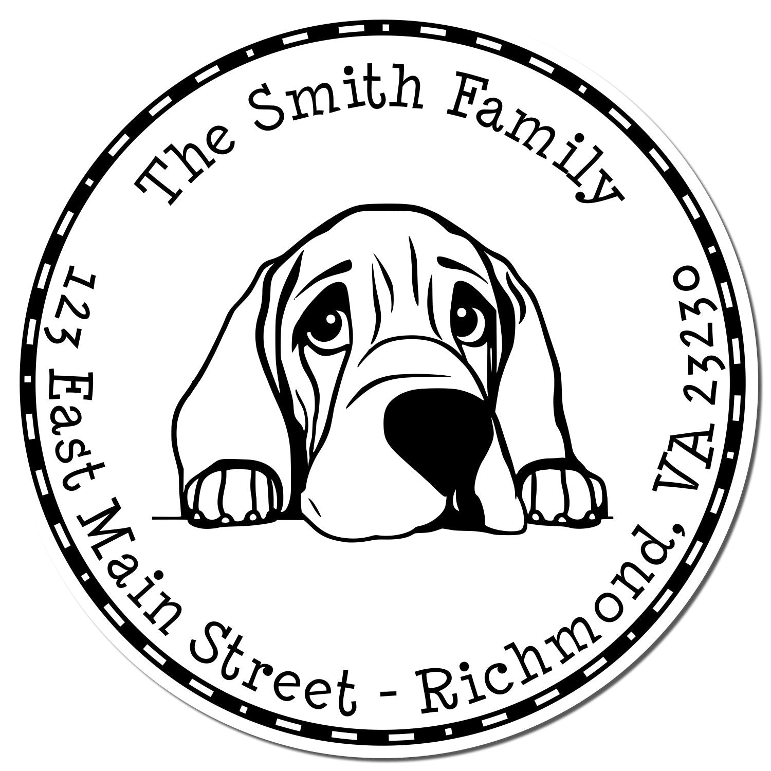 Slim Bloodhound Personalized New Address Stamp