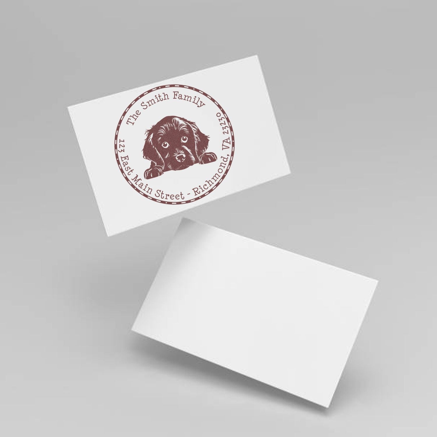 Round Boykin Spaniel Customized Custom Return Address Rubber Stamp