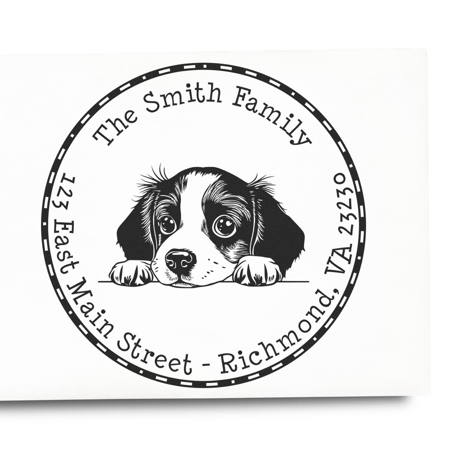 Round Pre-Inked Brittany Custom Custom Address Stamp