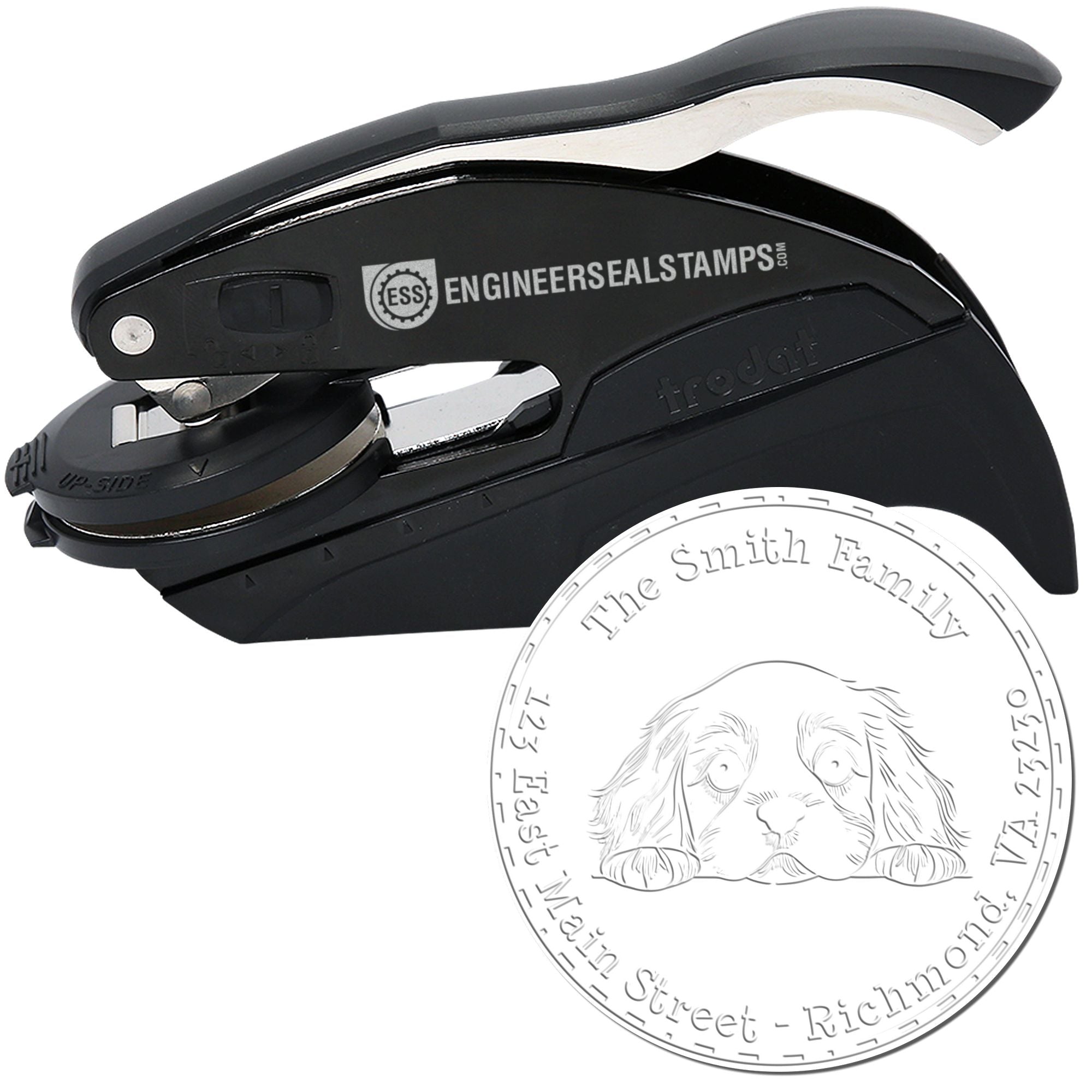 Hybrid Cocker Spaniel Customized New Home Address Embosser - Engineer Seal Stamps