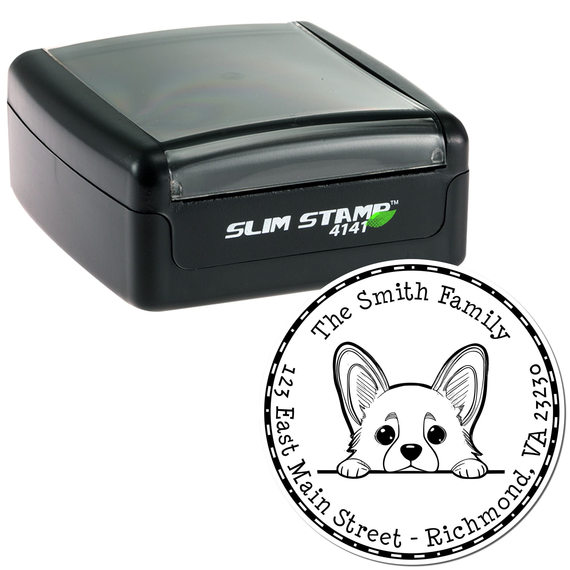 Slim Corgi Personalized Stamp