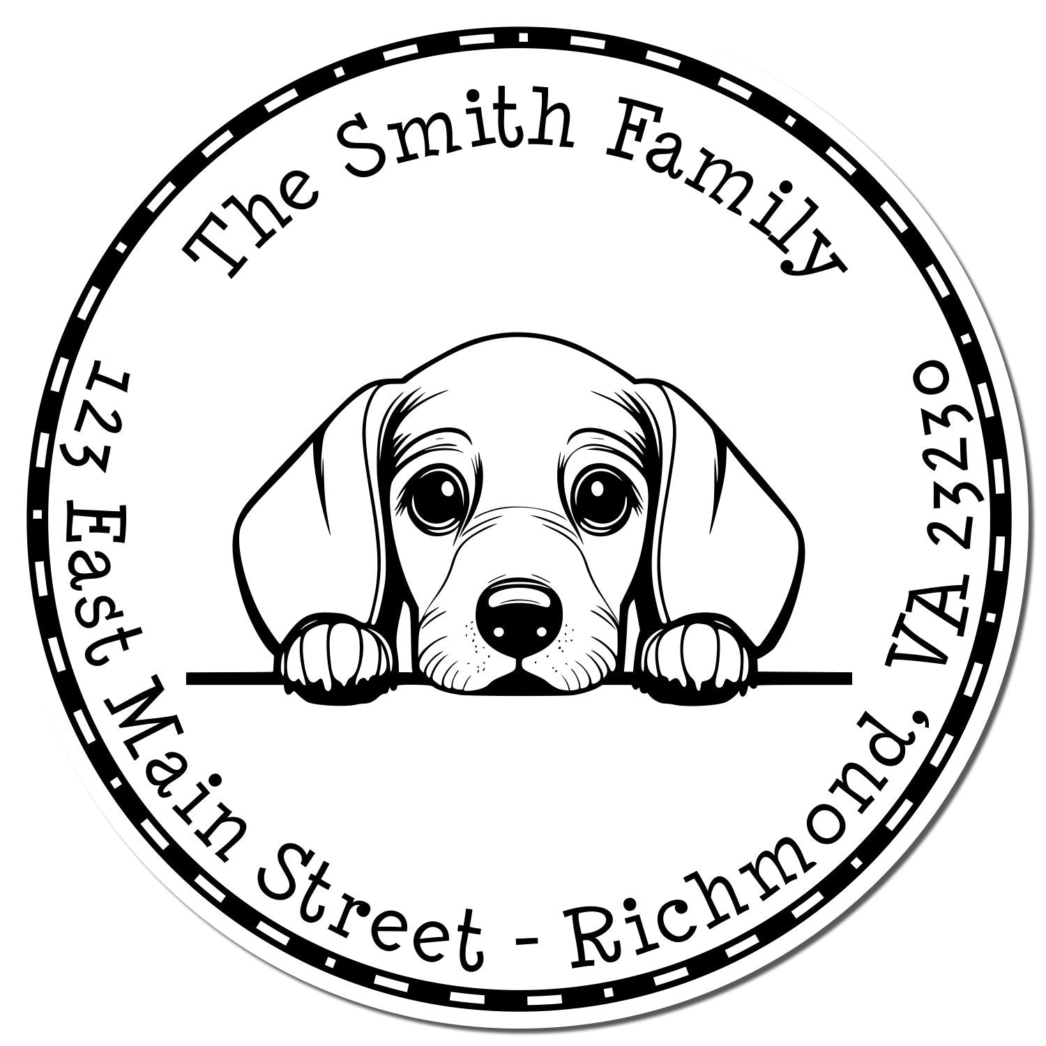 Slim Dachshund Custom Return Address Stamp