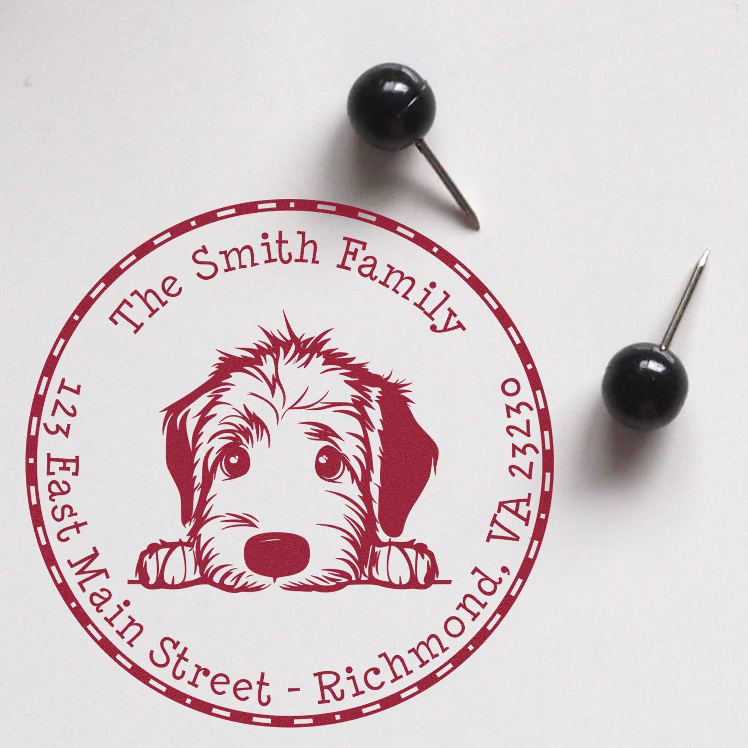 Slim Irish Wolfhound Custom Easy-To-Use Address Stamp