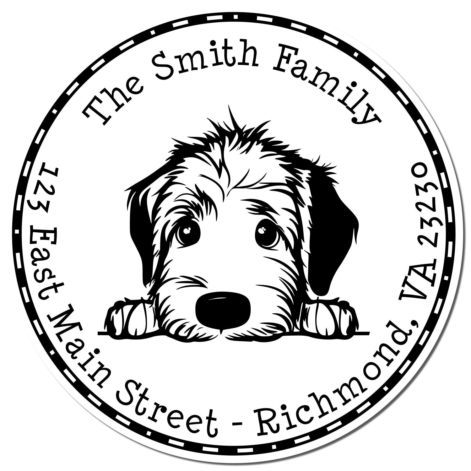 Slim Irish Wolfhound Custom Easy-To-Use Address Stamp