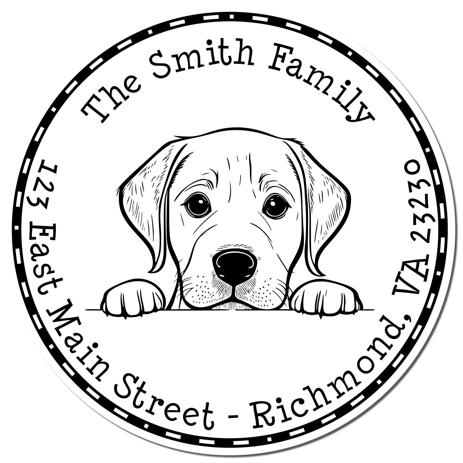 Slim Labrador Retriever Custom Home Address Stamp