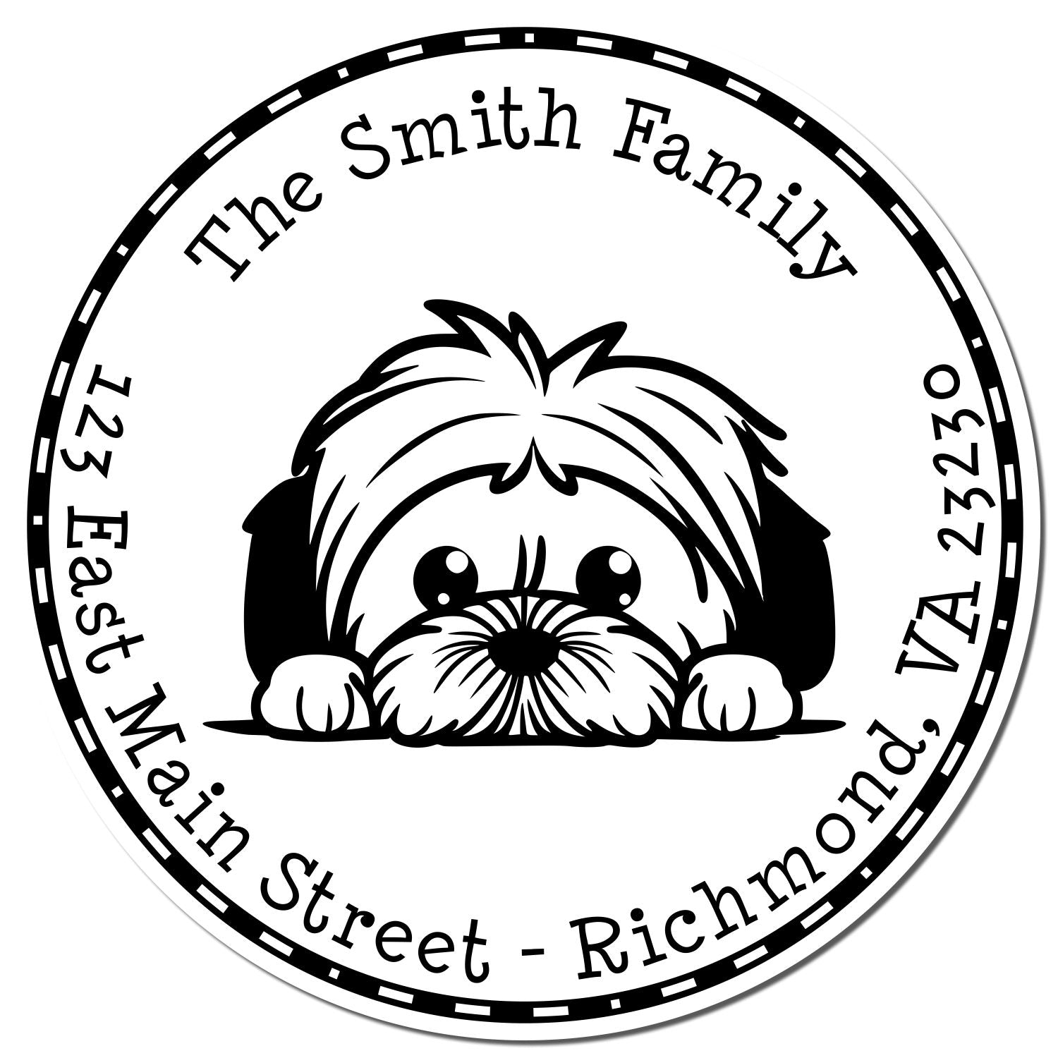 Slim Lhasa Apso Custom New Address Stamp