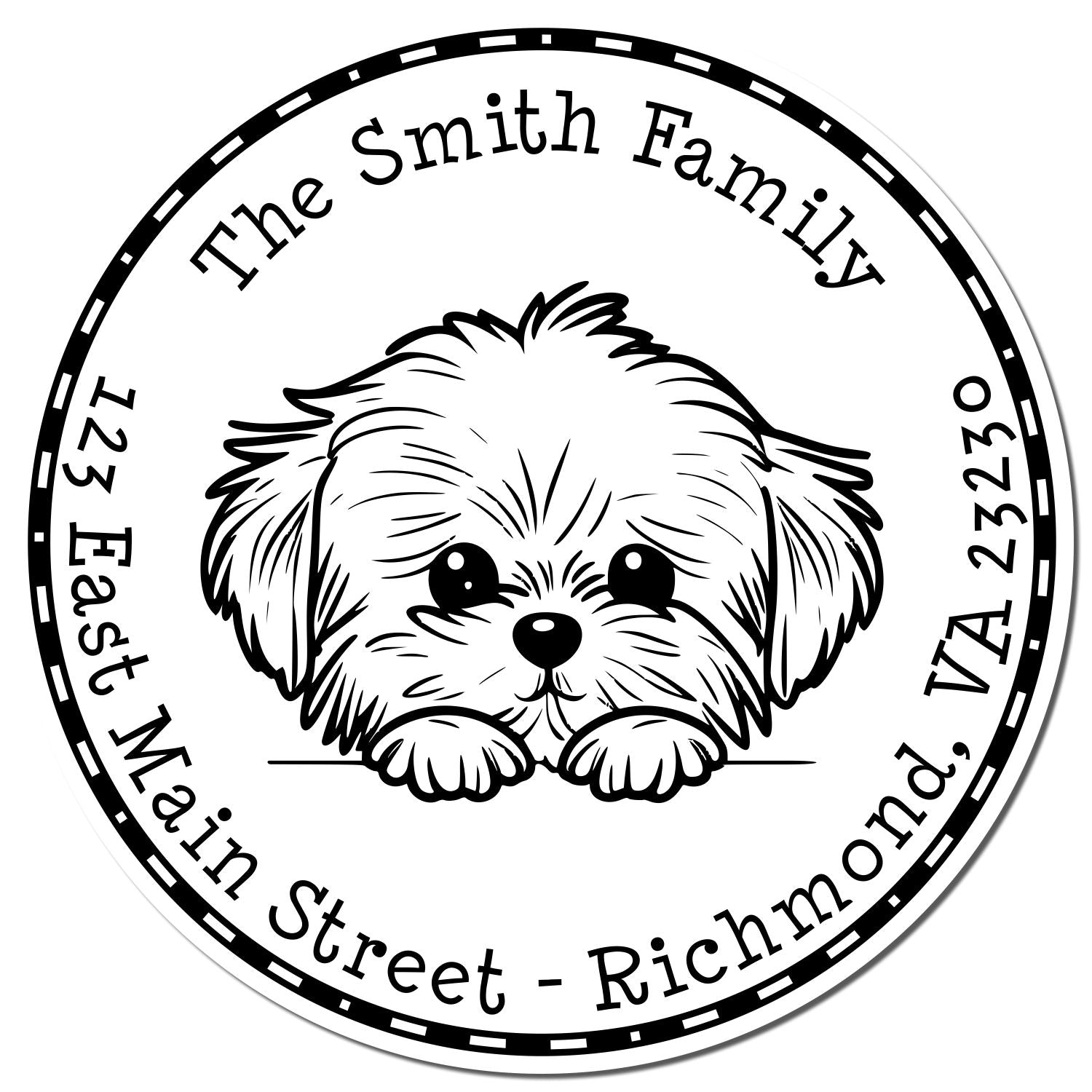 Slim Maltese Custom Mailing Label Stamp