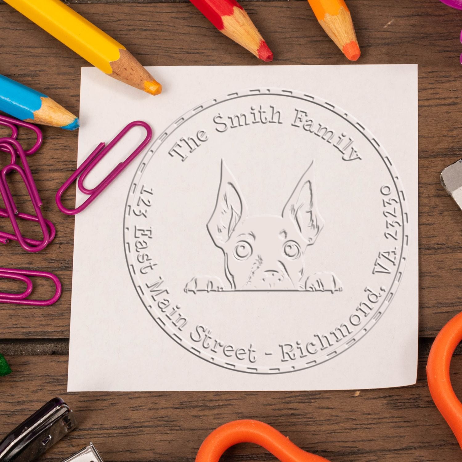 Hybrid Miniature Pinscher Customized Mailing Address Embosser - Engineer Seal Stamps