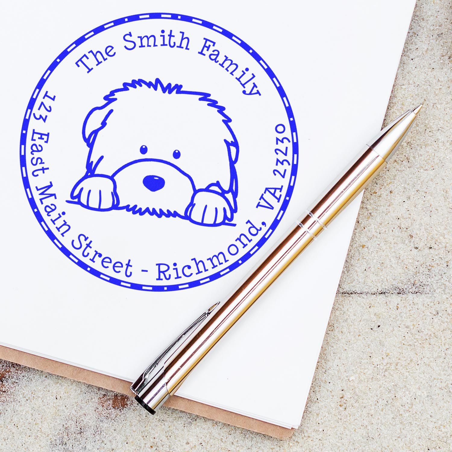 Slim Old English Sheepdog Mailing Stamp