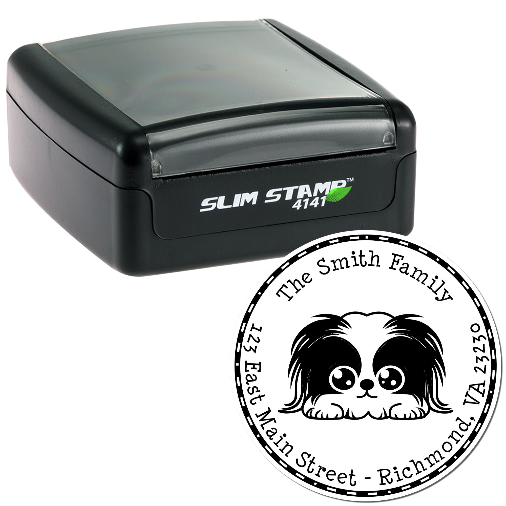 Slim Pekingese Home Address Stamp