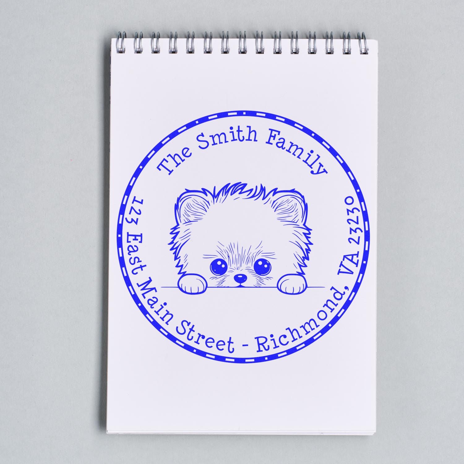 Slim Pomeranian New Home Address Stamp