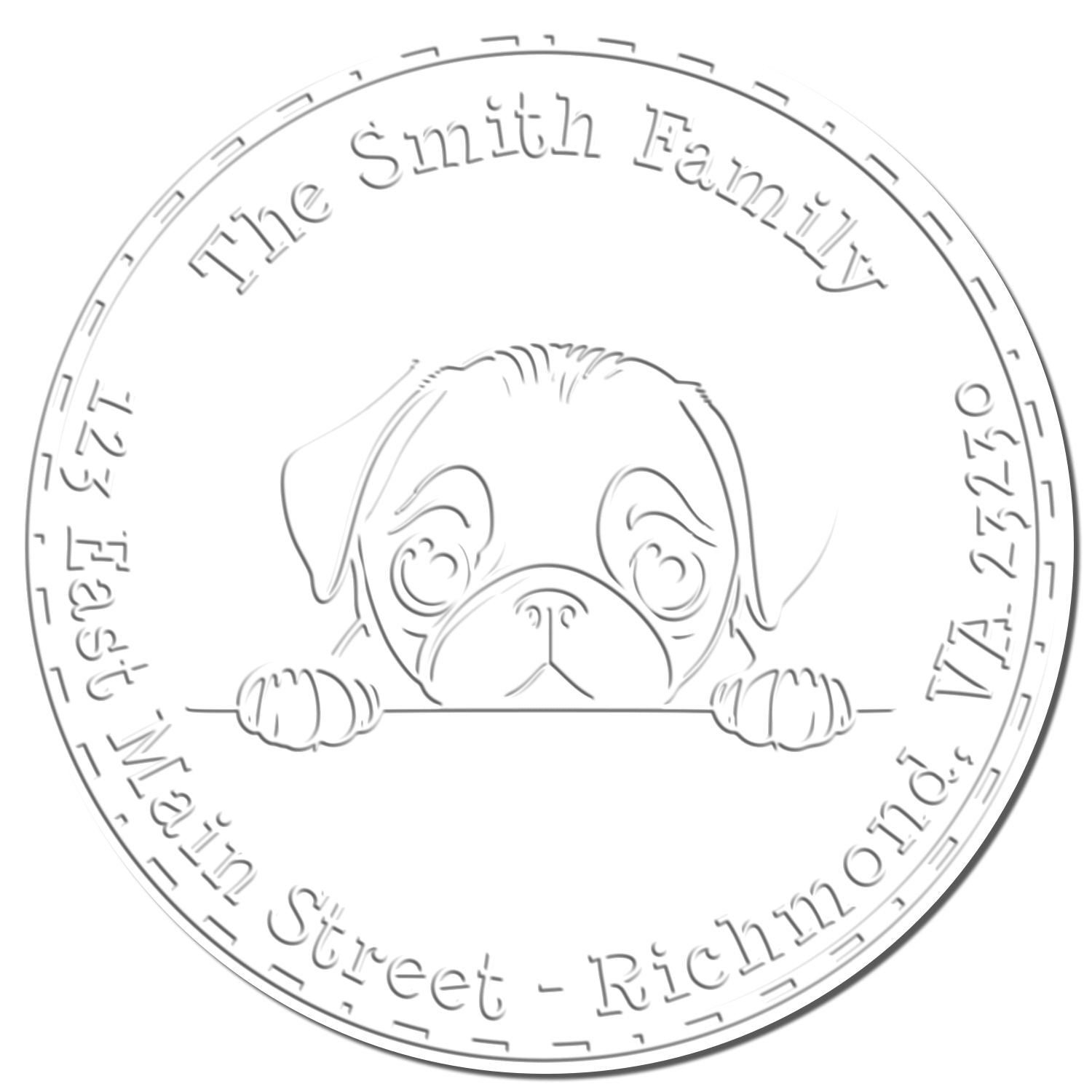 Pug New Home Address Seal Desk Embosser - Engineer Seal Stamps