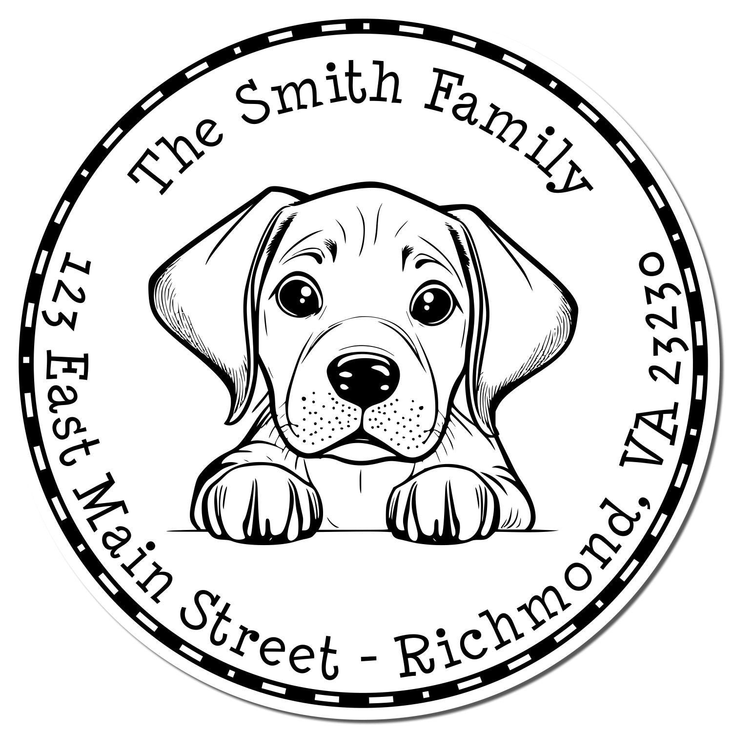 Round Rhodesian Ridgeback Custom Address Rubber Stamp