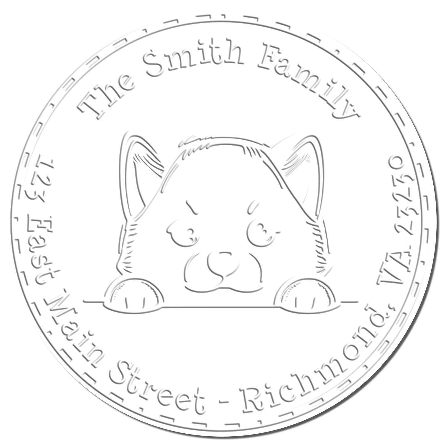 Hybrid Shiba Inu Personalized Mail Seal Embosser - Engineer Seal Stamps