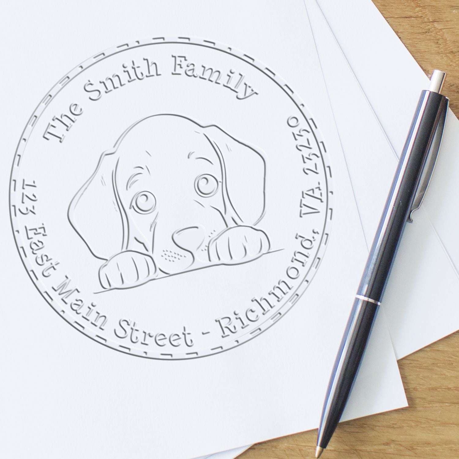 Soft Weimaraner Personalized High-Quality Address Seal Embosser