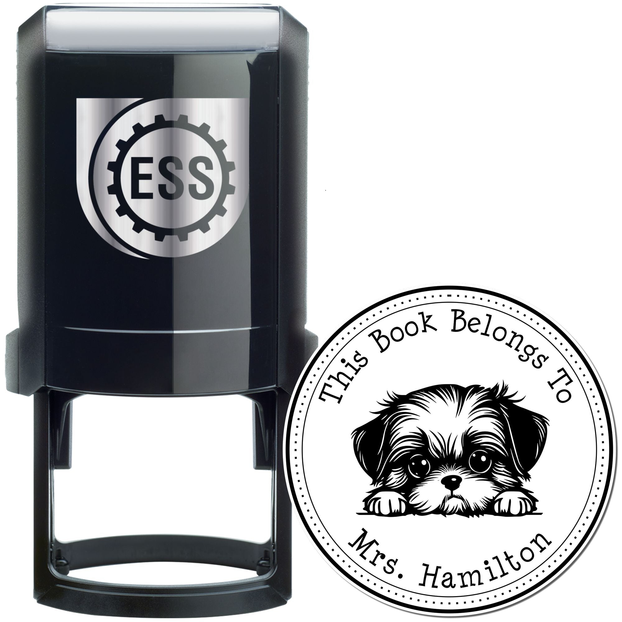 Self-Inking Shih Tzu Personalizable Book Stamp