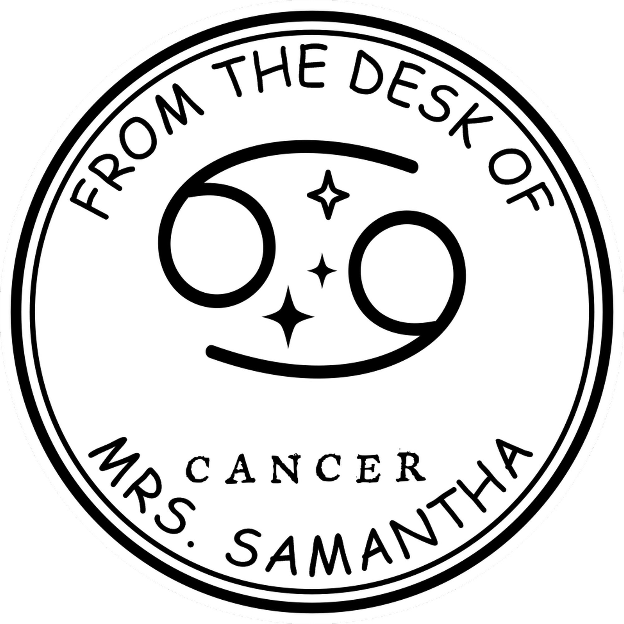 PSI Pre-Inked Cancer Library with Stars Custom Book Name Stamper - Engineer Seal Stamps