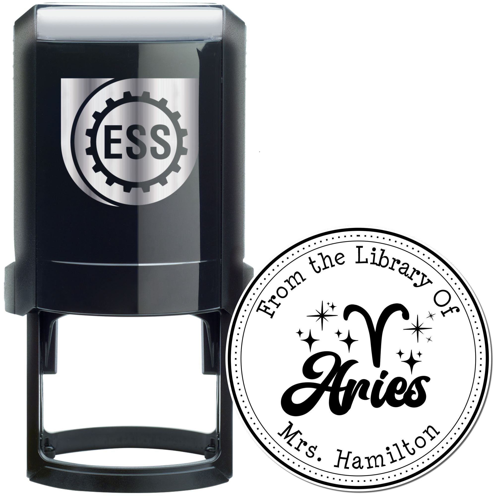 Self-Inking Aries Zodiac Symbol with Scripted Font Customized Read It Love It Return It Stamp - Engineer Seal Stamps