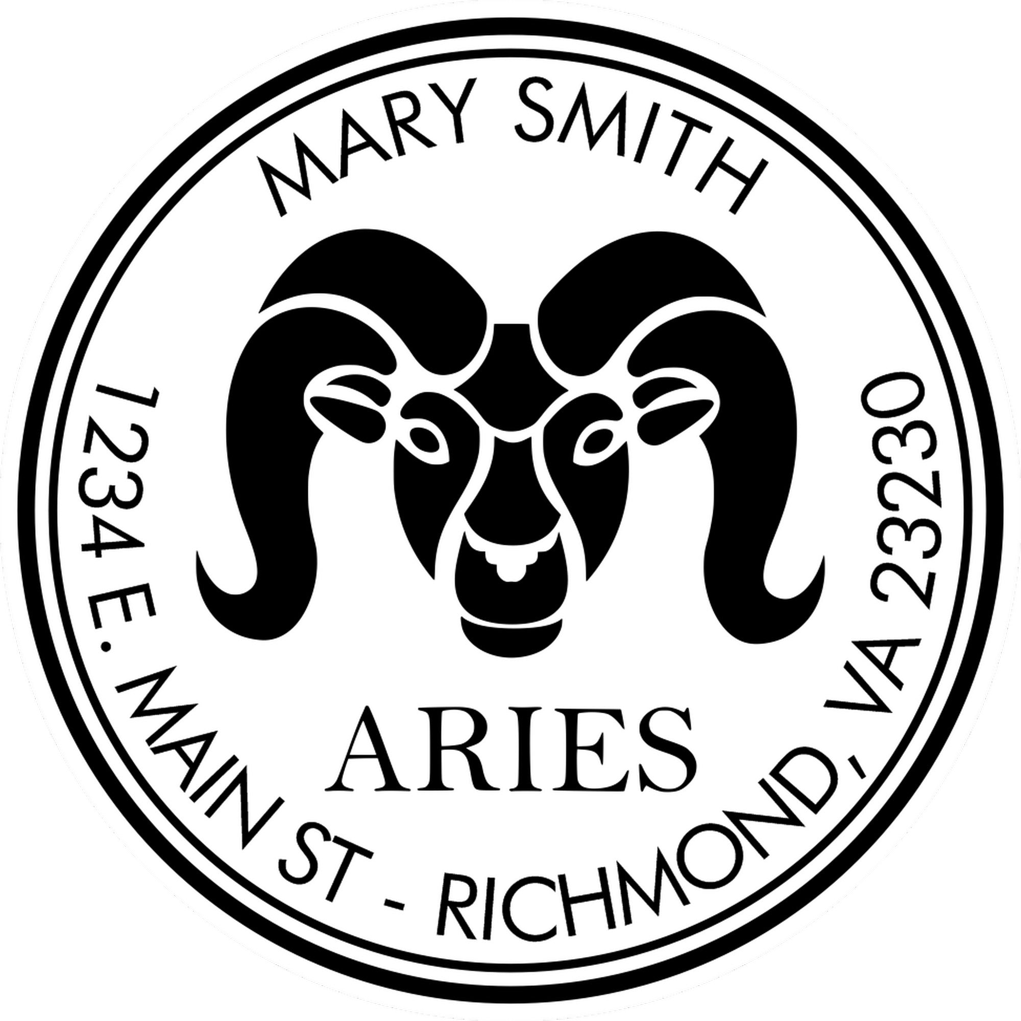 Self-Inking Mighty Aries Customized Name And Address Stamp