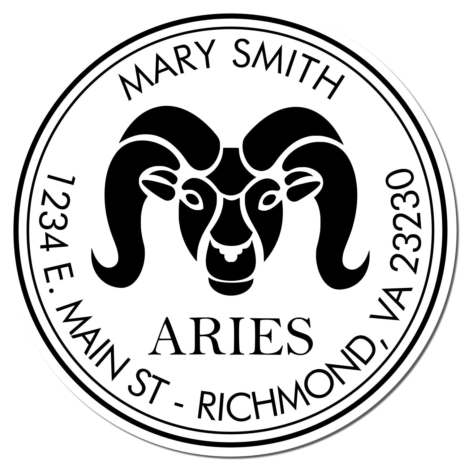 Self-Inking Mighty Aries Customized Name And Address Stamp
