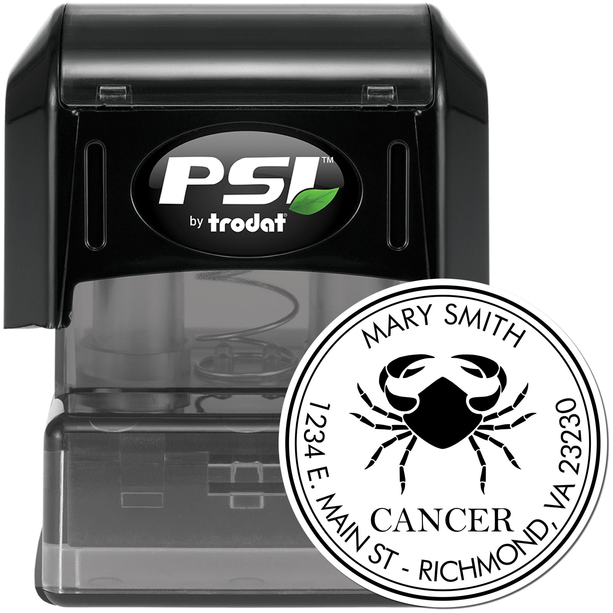 PSI Pre-Inked Crabby Cancer Customized Mailing Stamp - Engineer Seal Stamps