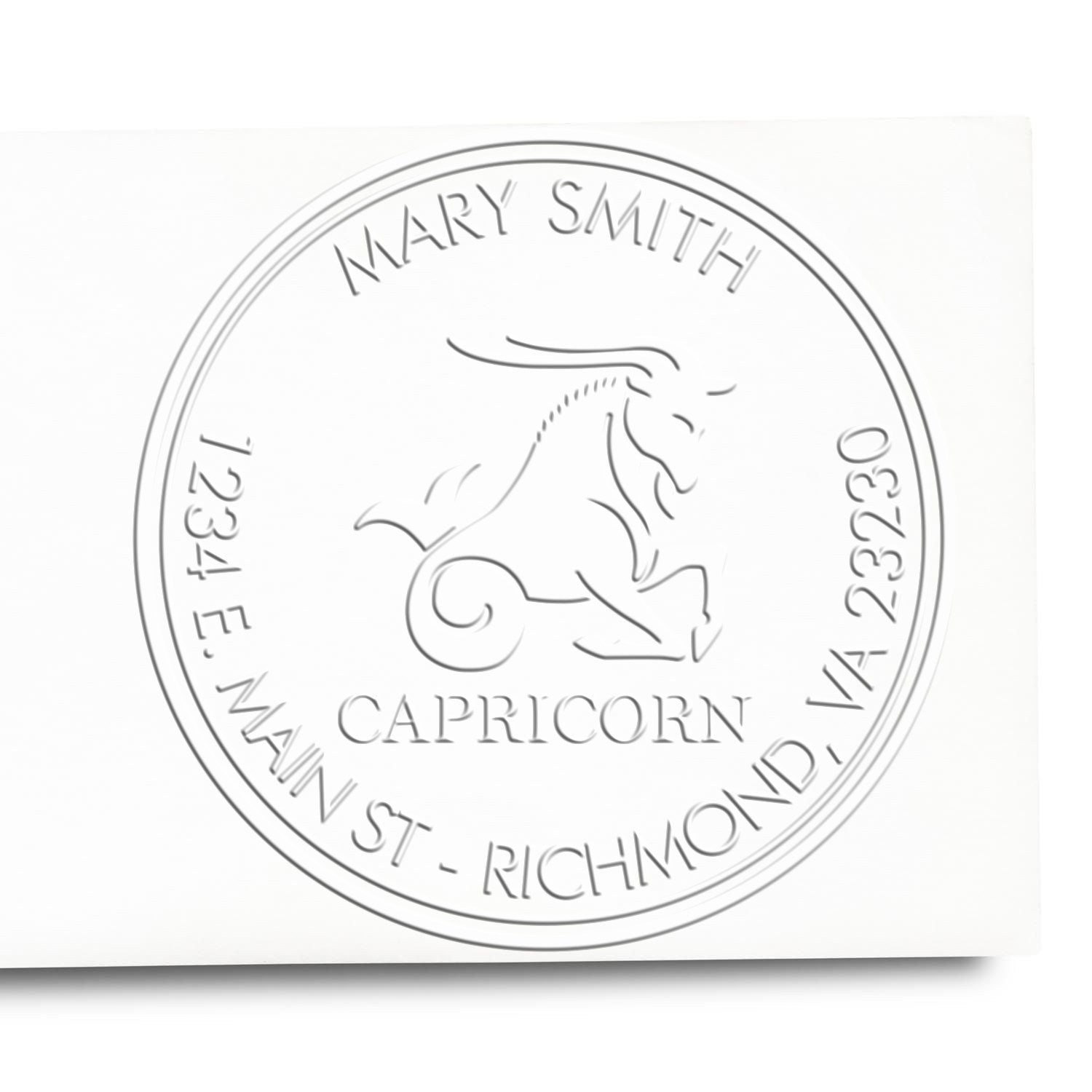 Soft Capricorn Sea Goat Personalized Mail Embossing Stamp