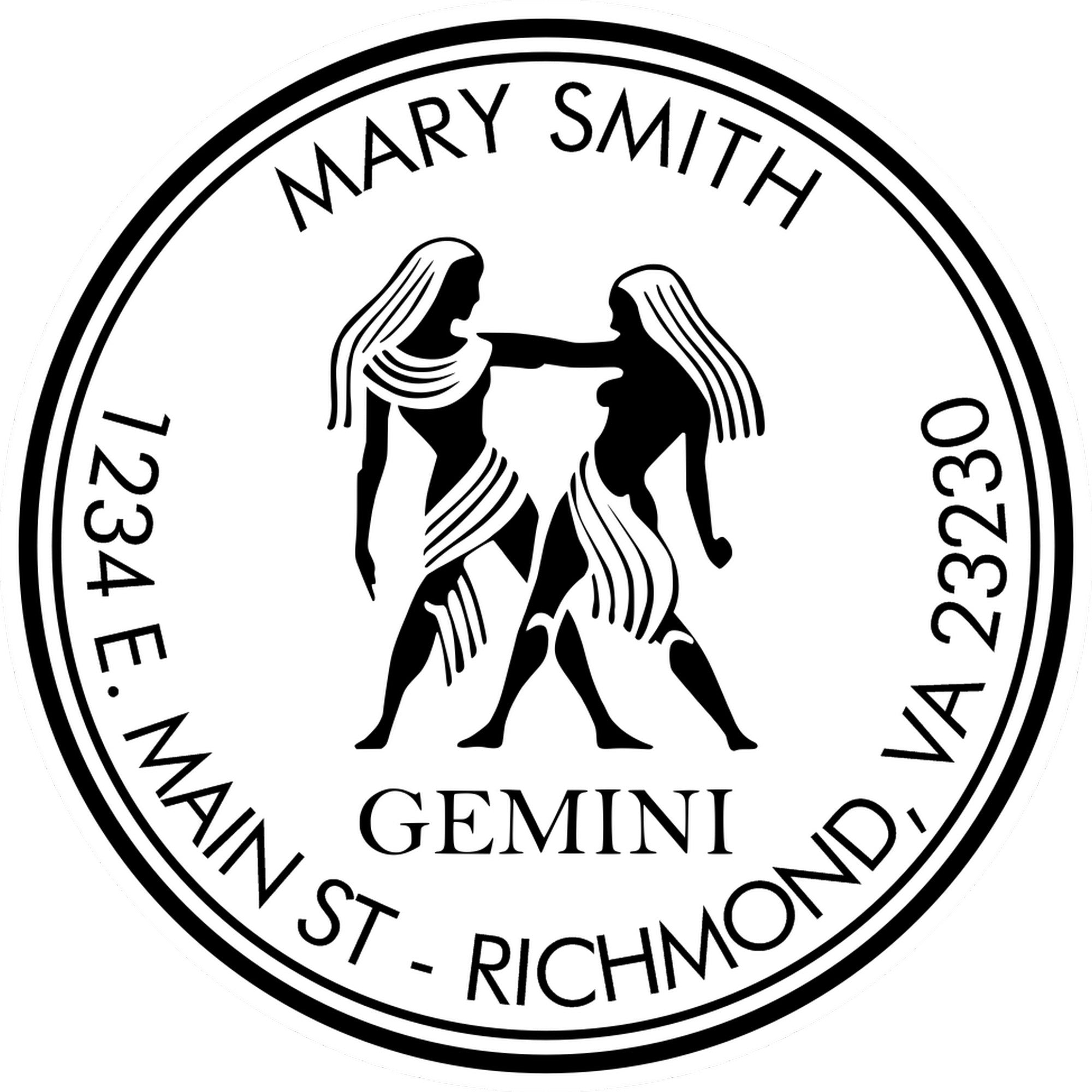 Wood Handle Gemini Twin Tango Custom Envelope Stamp - Engineer Seal Stamps