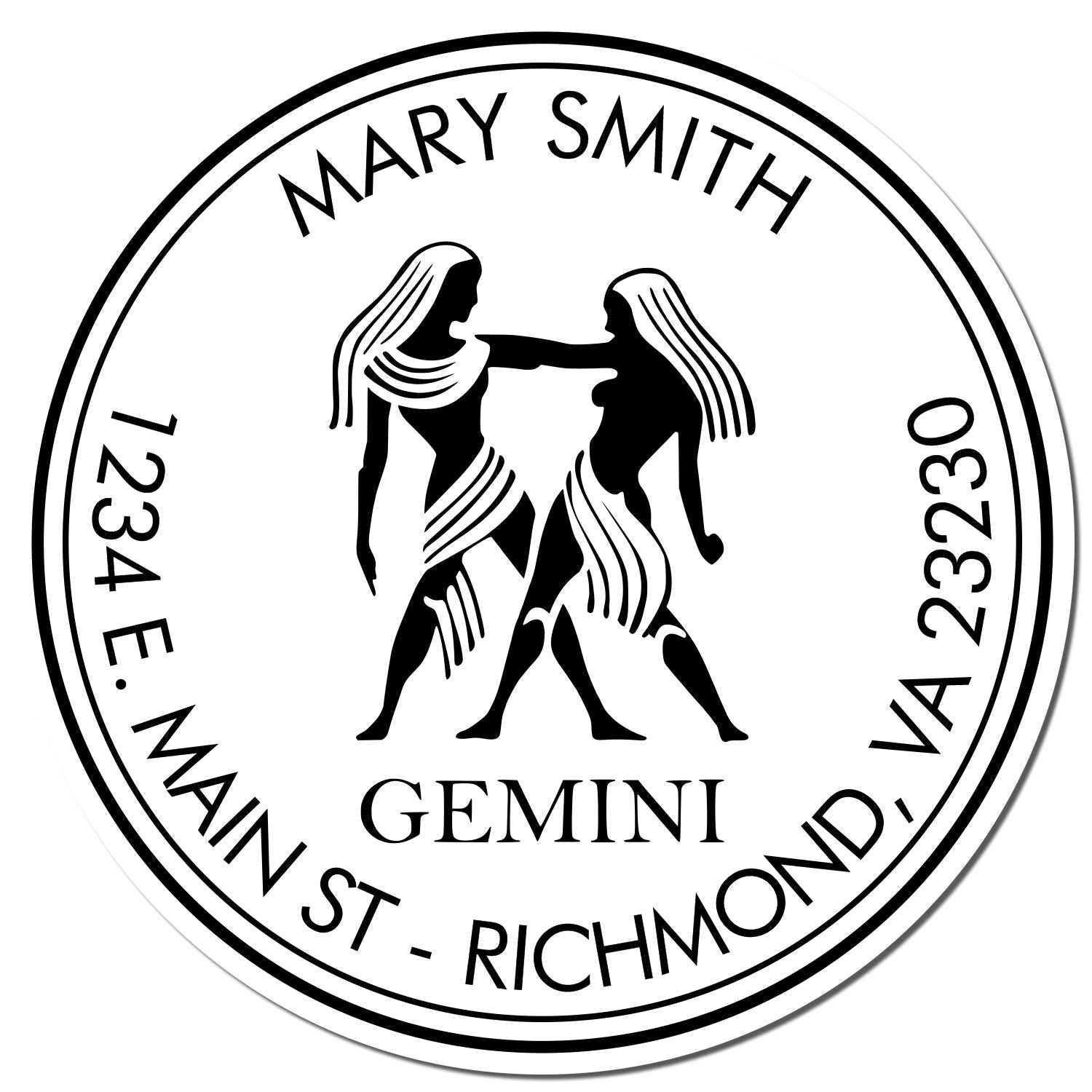 Wood Handle Gemini Twin Tango Custom Envelope Stamp - Engineer Seal Stamps