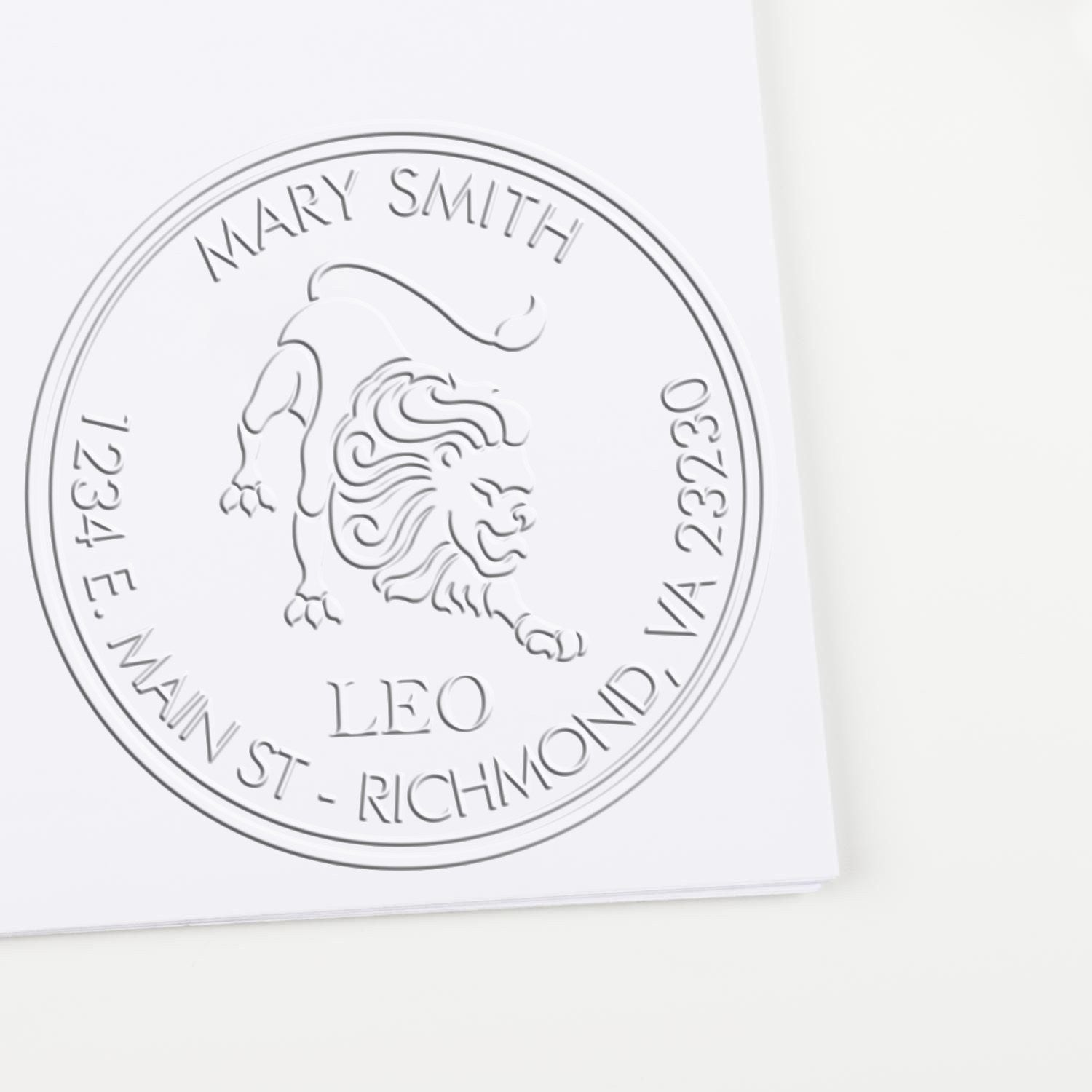 Soft Pouncing Leo Personalized Mail Seal Press