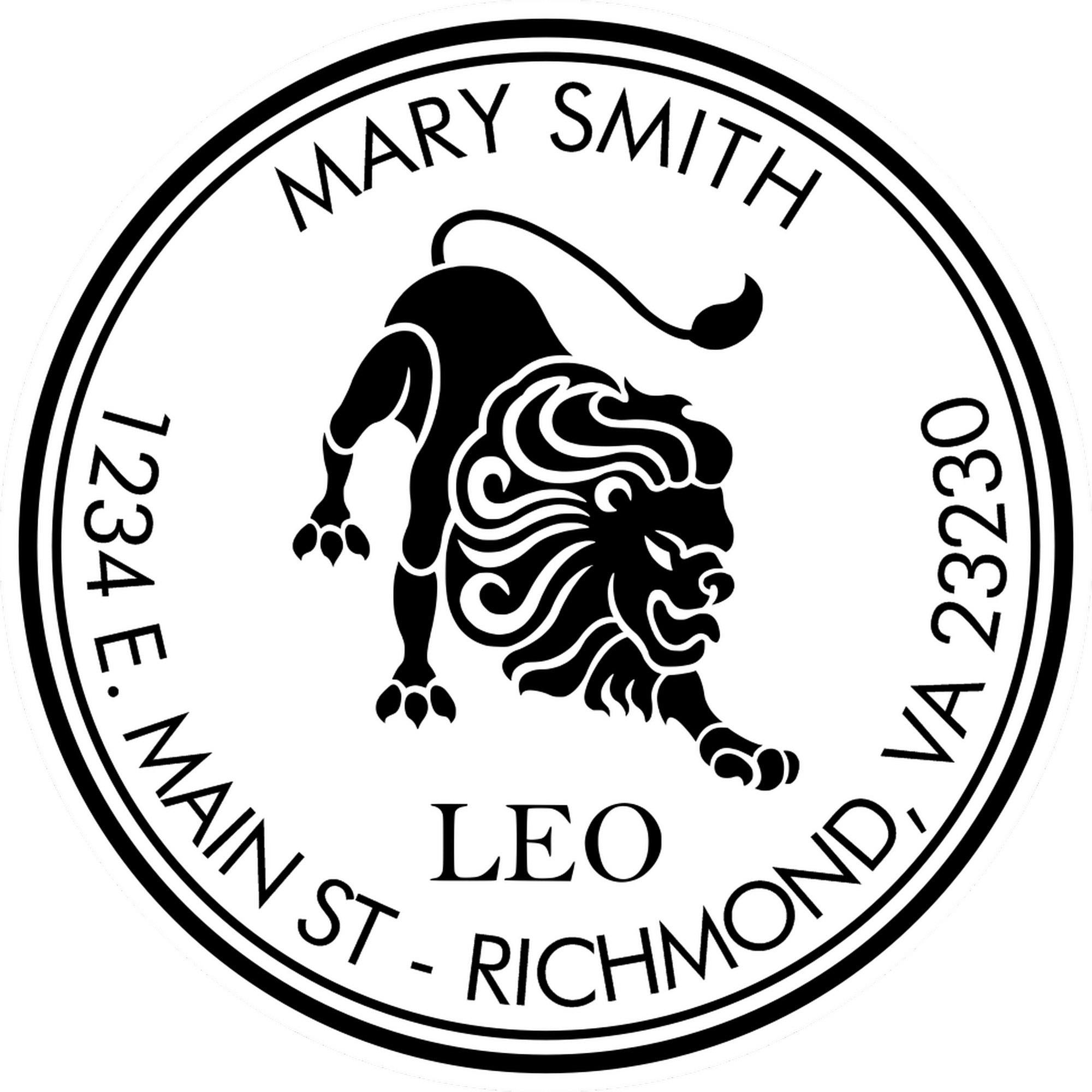 PSI Pre-Inked Pouncing Leo Customized Envelope Stamp - Engineer Seal Stamps