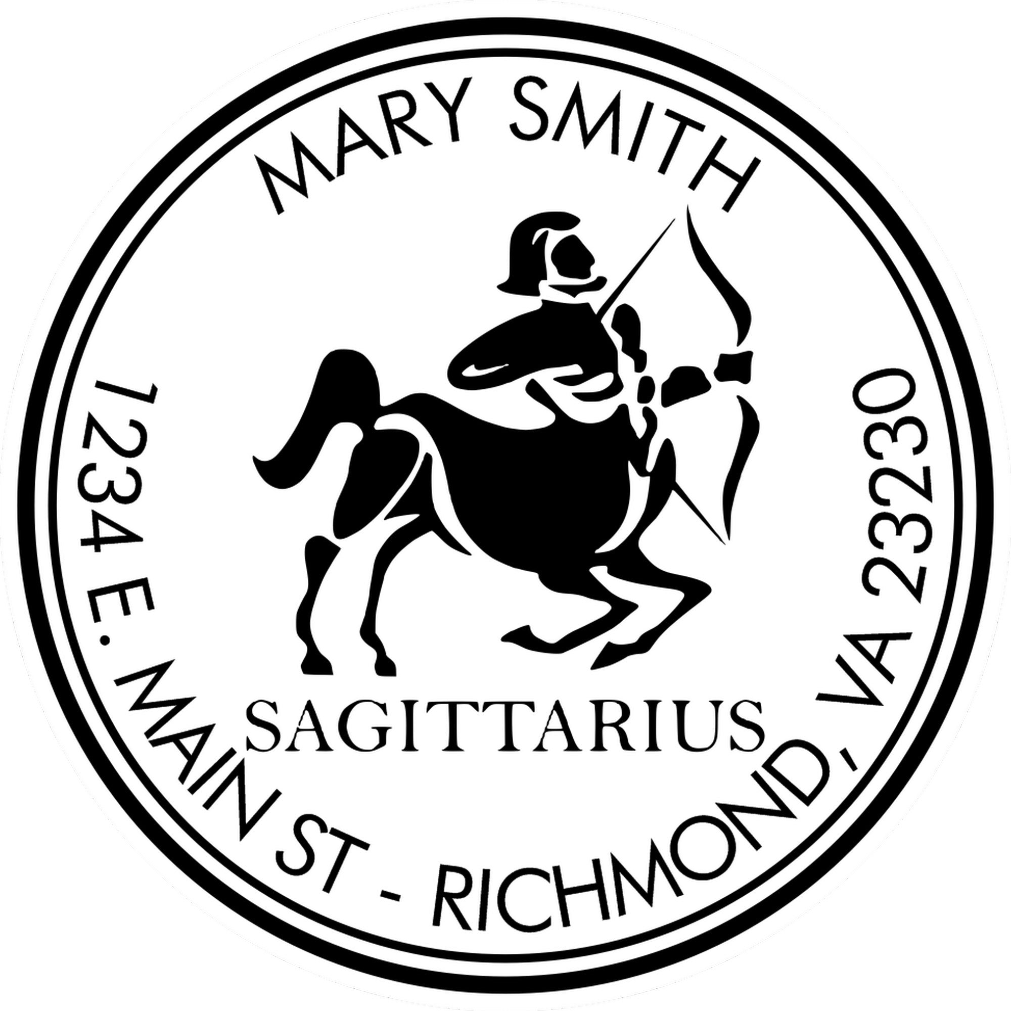 PSI Pre-Inked Quick Sagittarius Customized Home Address Stamp - Engineer Seal Stamps