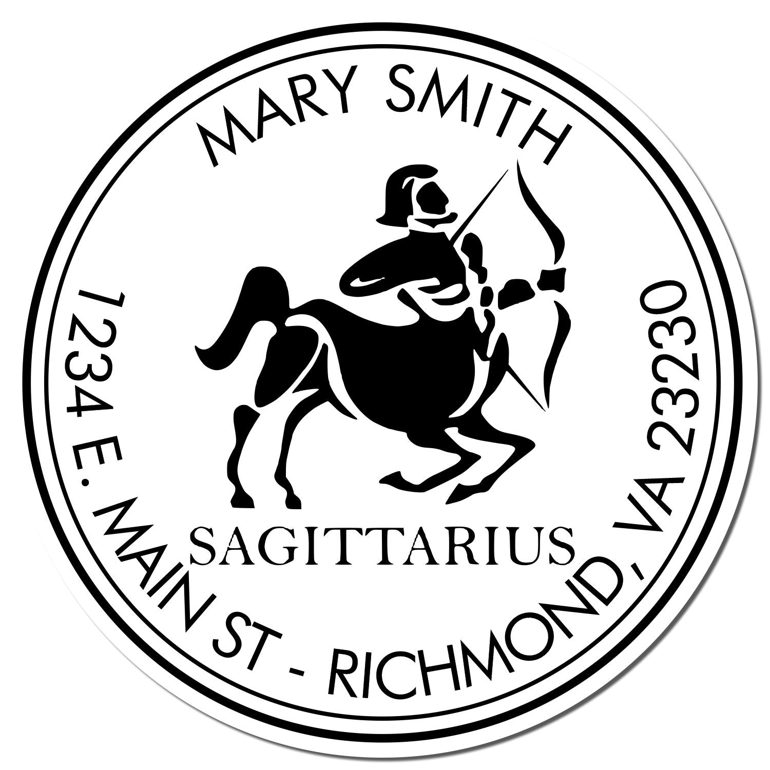 Portable Pre-Inked Quick Sagittarius Customized Address Stamp - Engineer Seal Stamps