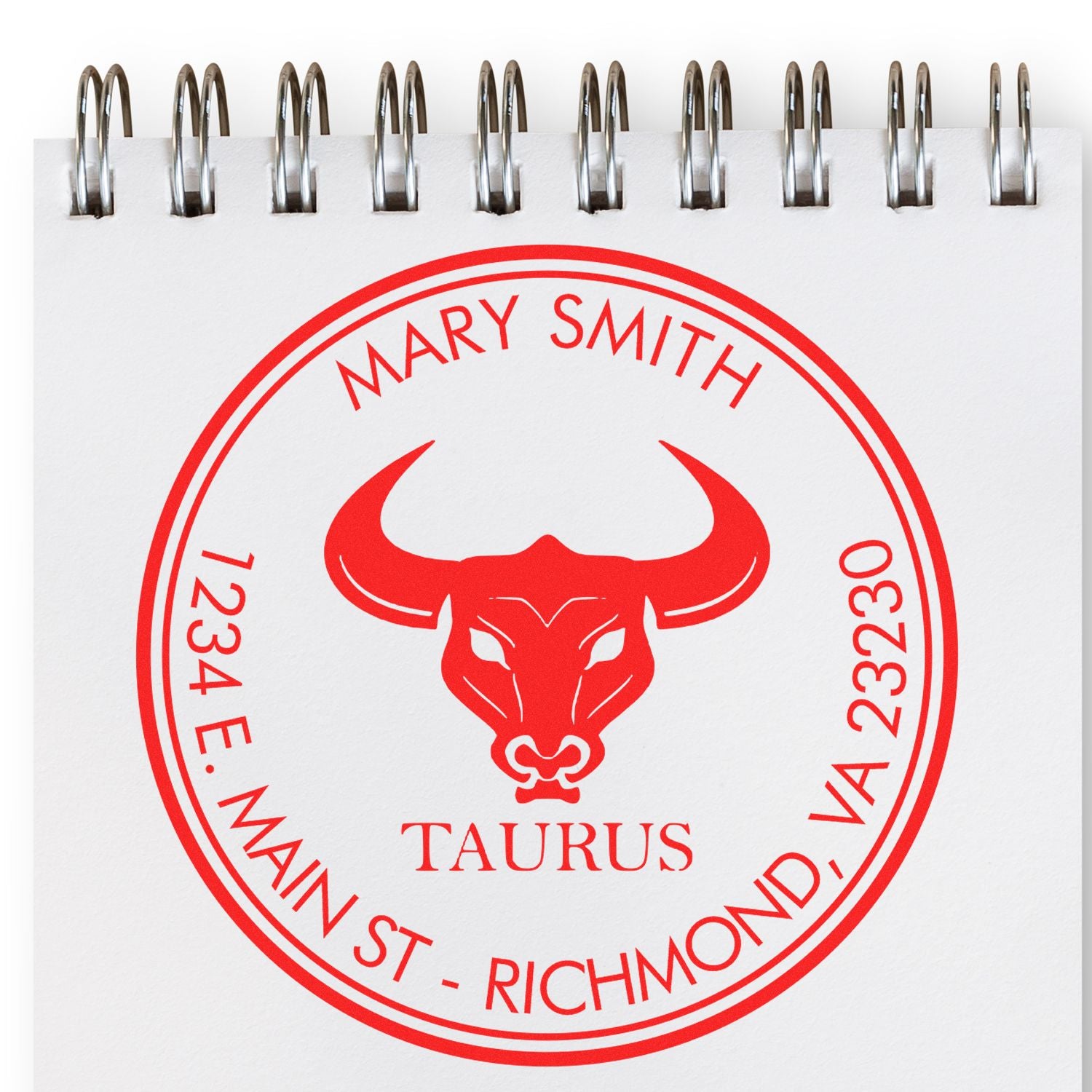 Wood Handle Solid Taurus Custom Made Mailing Stamp
