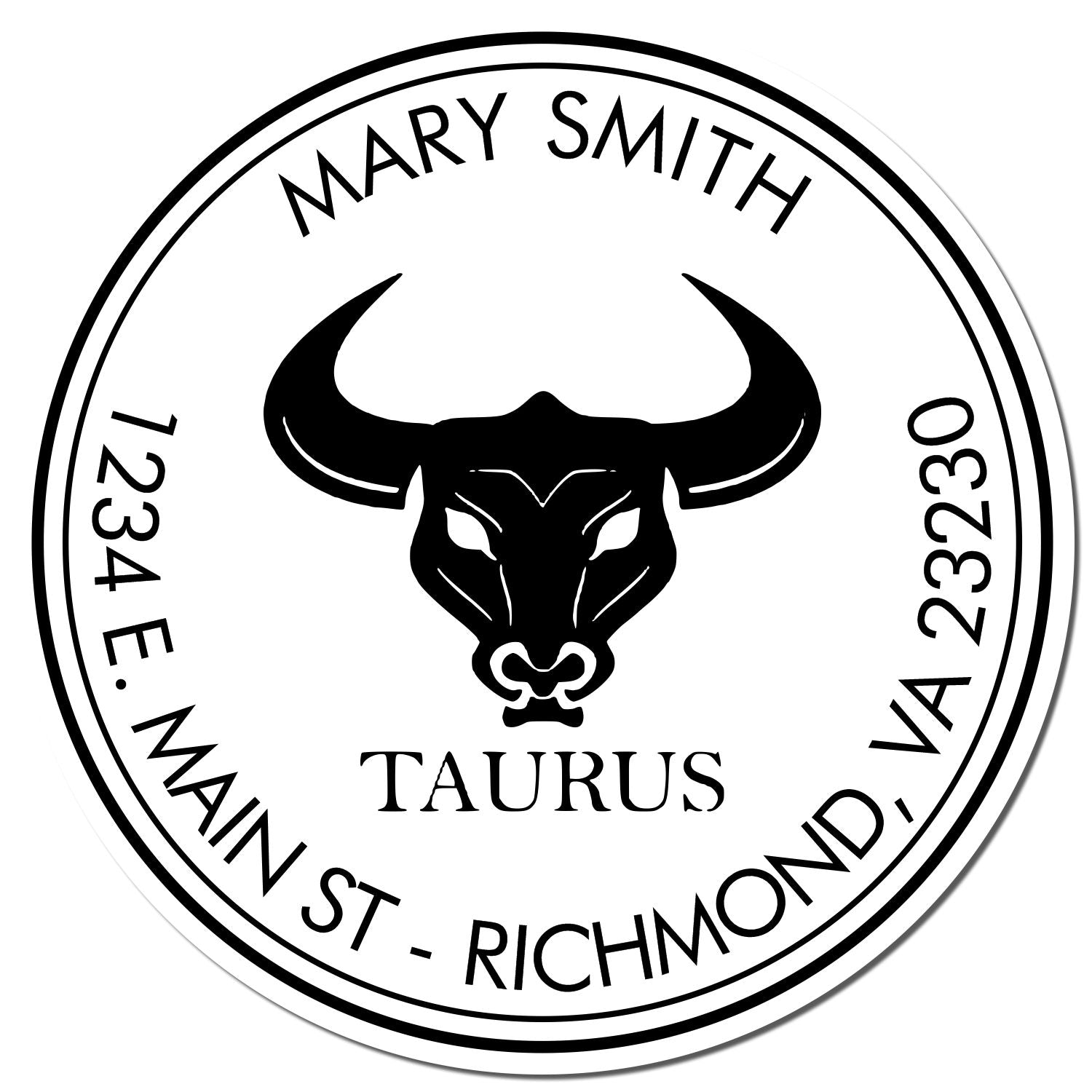Wood Handle Solid Taurus Custom Made Mailing Stamp