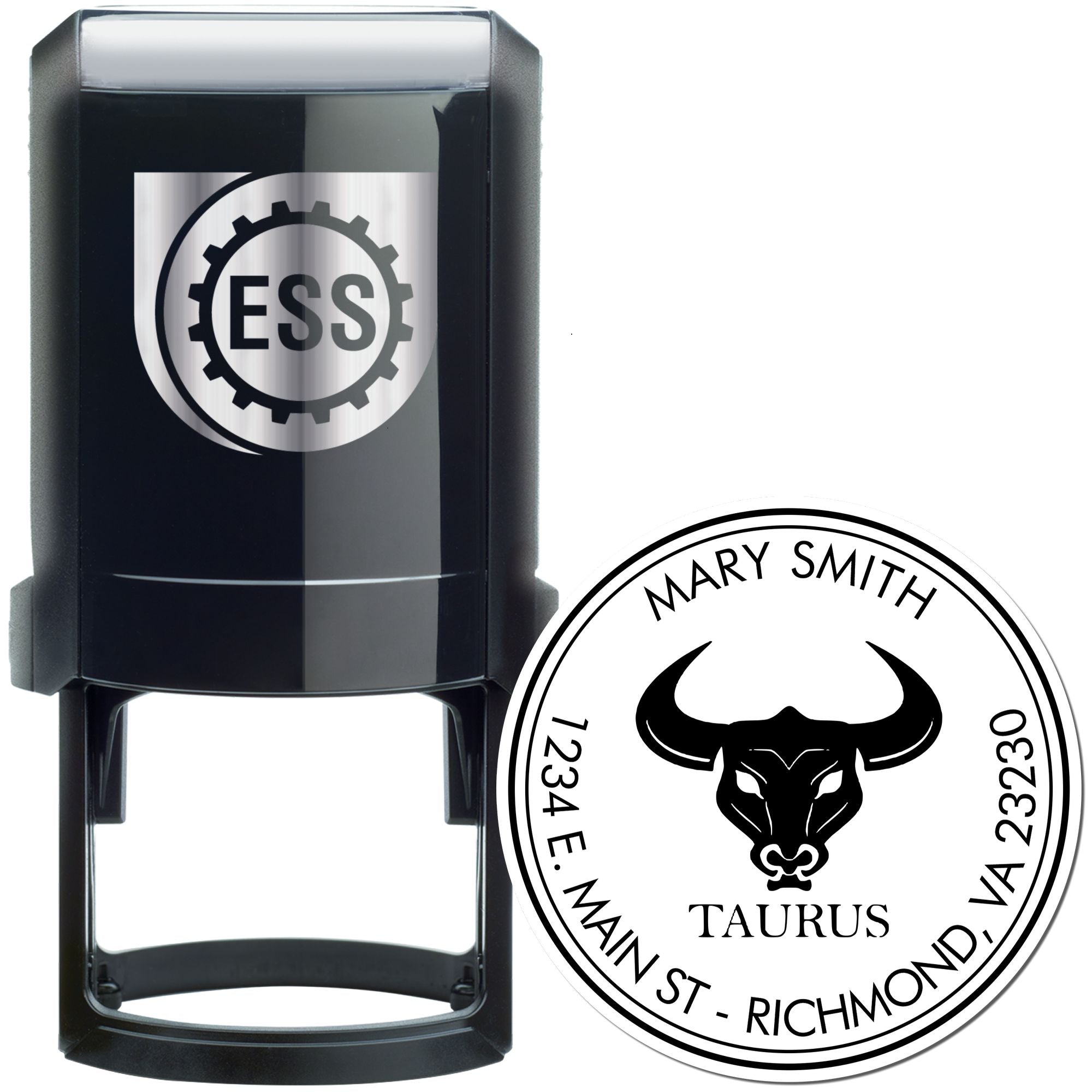 Self-Inking Solid Taurus Custom Name And Address Stamp - Engineer Seal Stamps