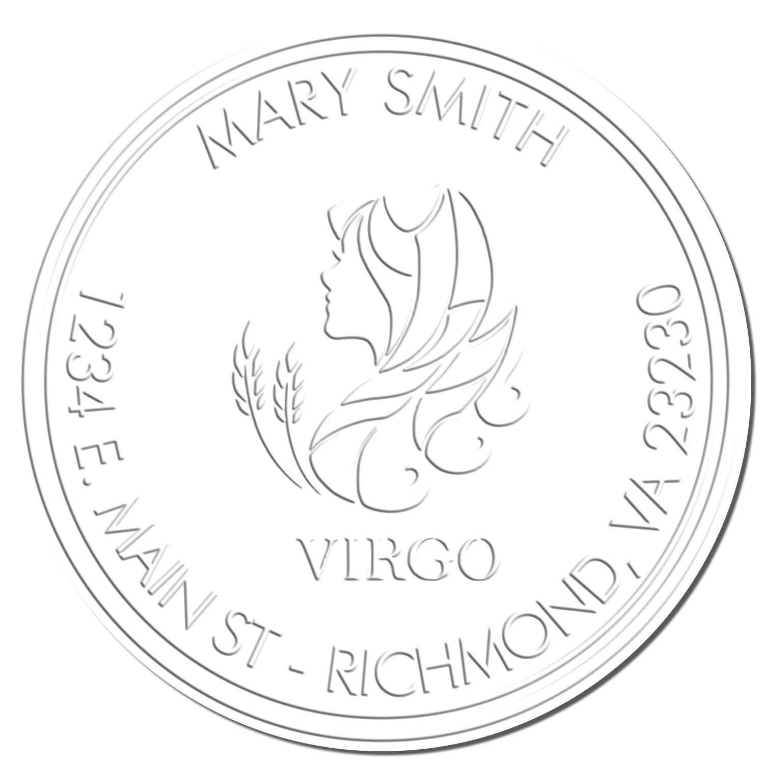 Soft Lovely Virgo Personalized Mailing Seal Press