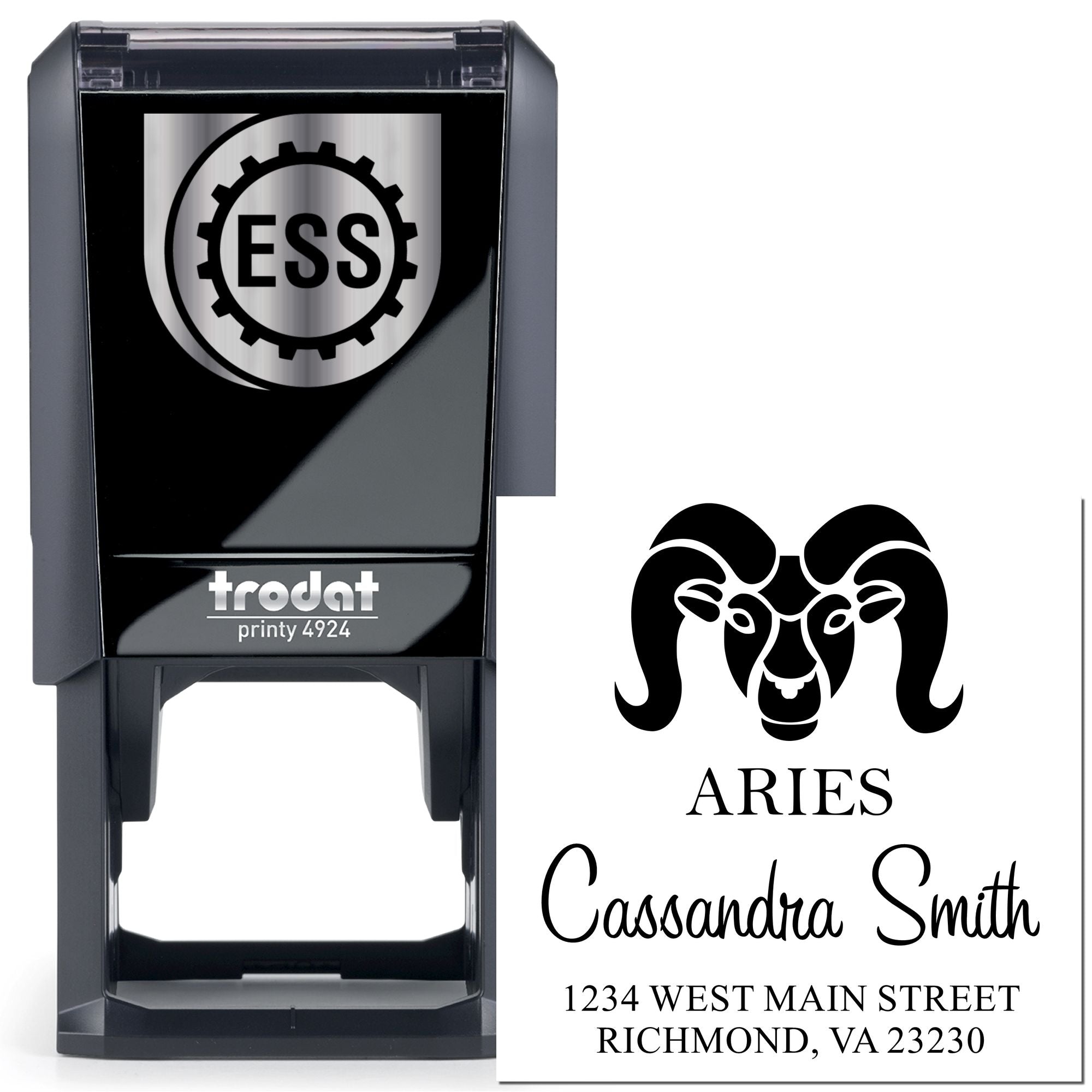 Celestial Energetic Aries Self-Inking Return Address Stamp - Engineer Seal Stamps