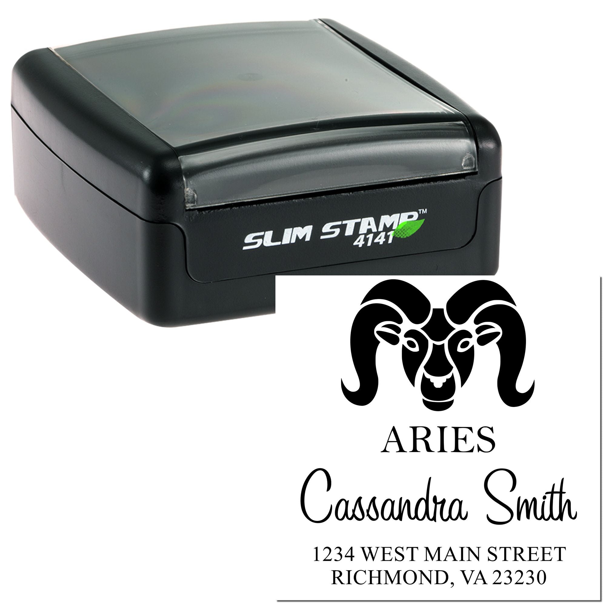 Energetic Aries Zodiac Return Address Stamp - Engineer Seal Stamps
