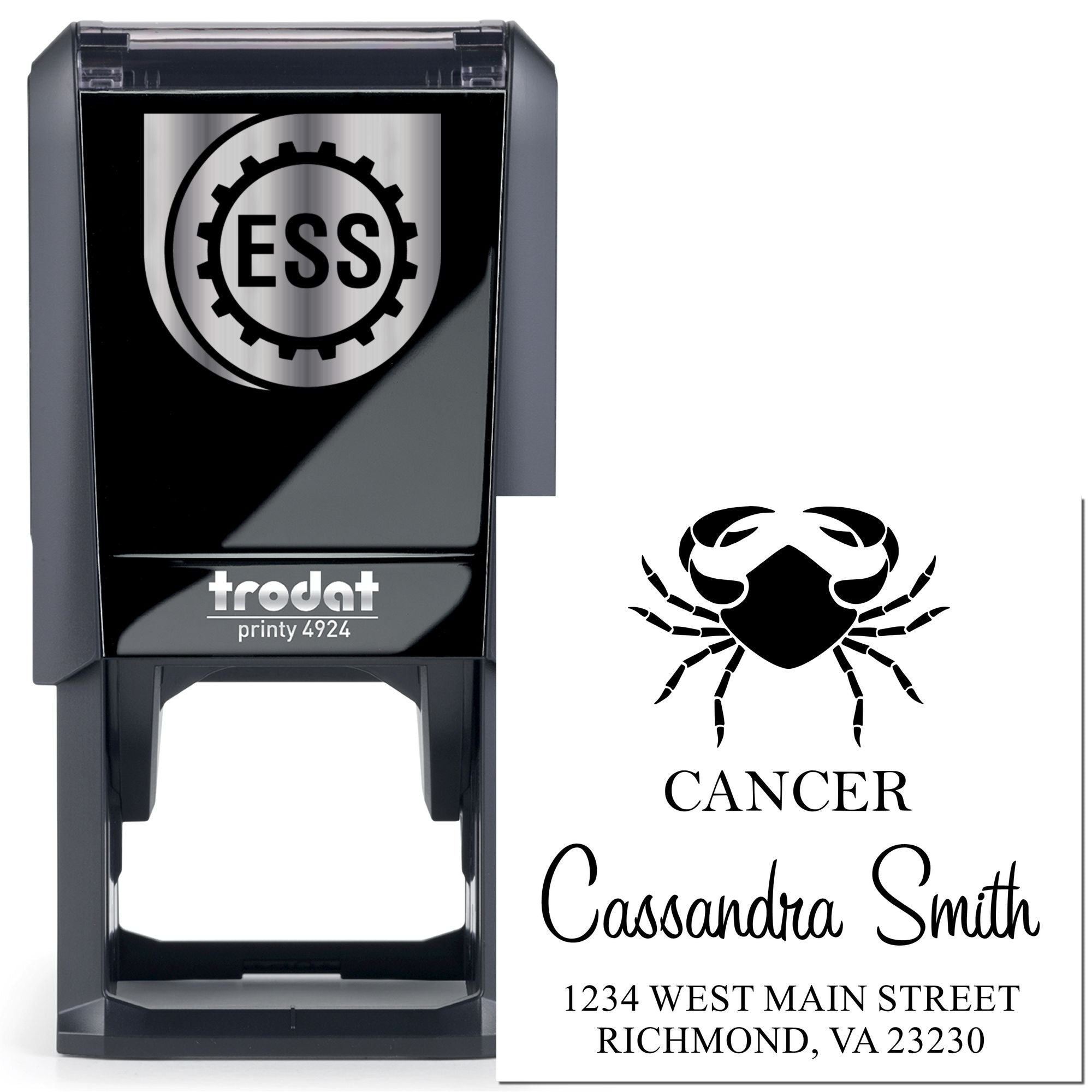 Celestial Intuitive Cancer Self-Inking Return Address Stamper - Engineer Seal Stamps