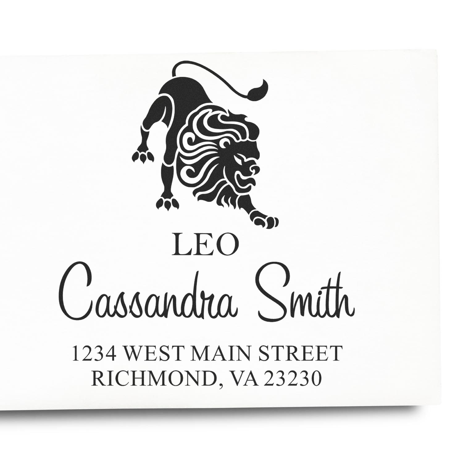 Confident Leo Zodiac Personalized Name And Address Stamper