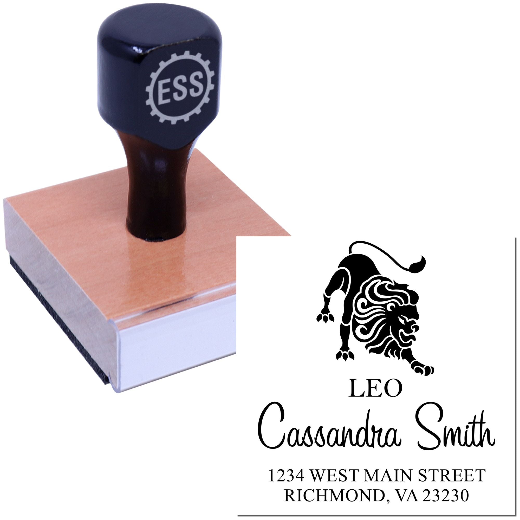 Confident Leo Zodiac Personalized Name And Address Stamper