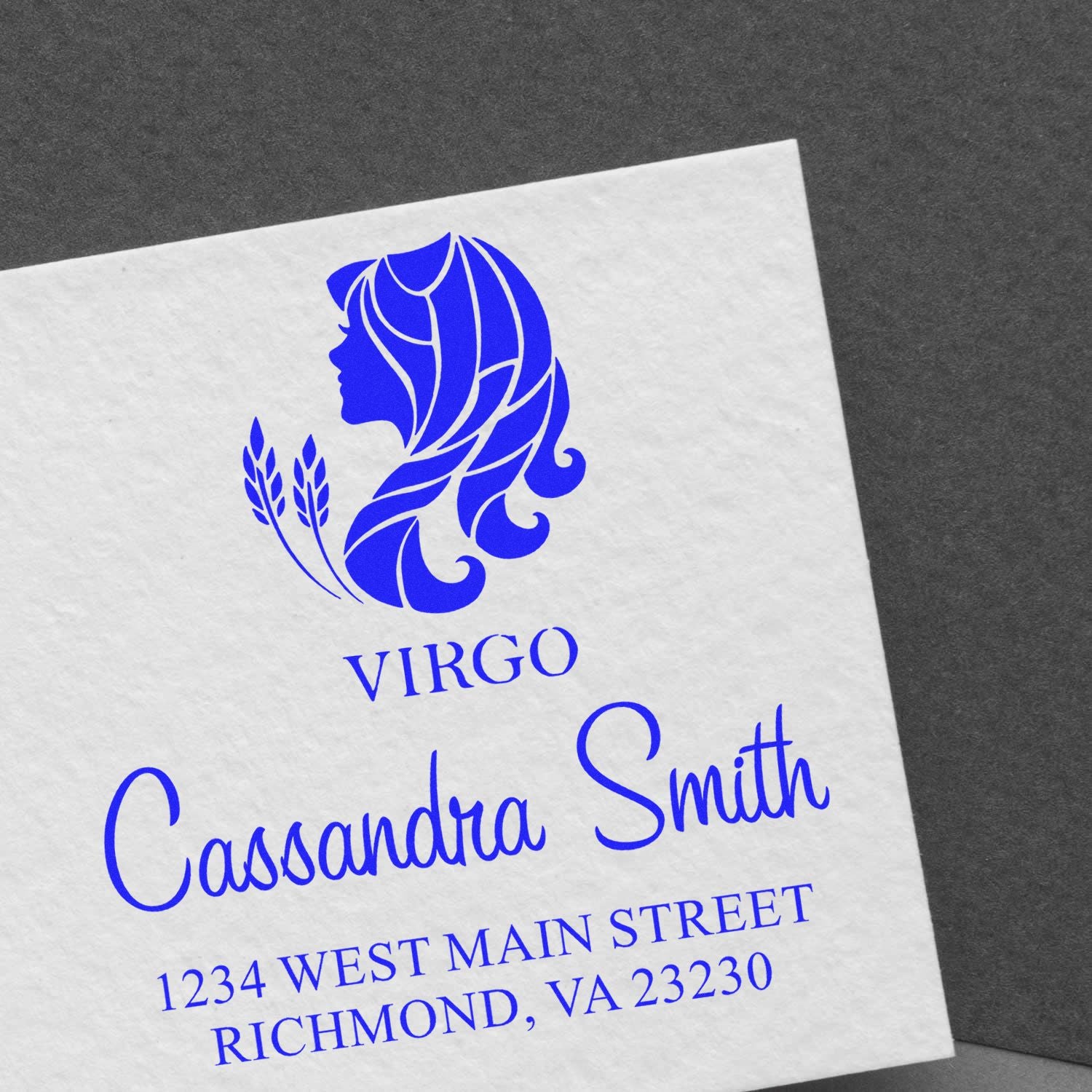 Discerning Virgo Zodiac Personalized Return Address Stamper