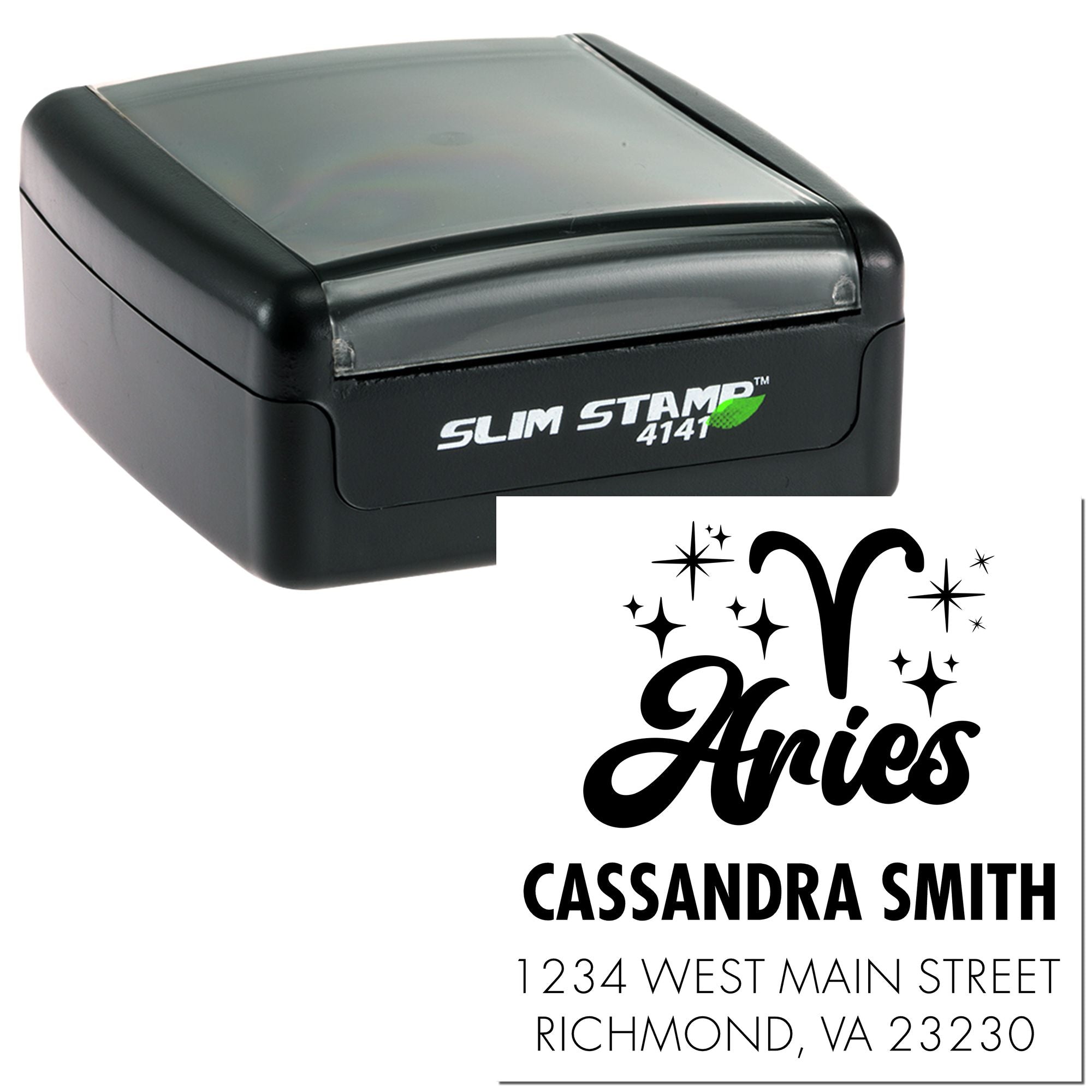 Courageous Aries Zodiac Custom Made Return Address Stamp - Engineer Seal Stamps