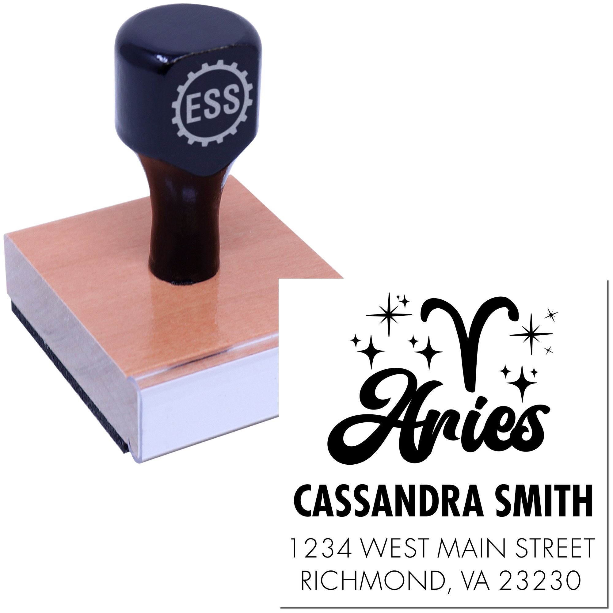 Celesital Courageous Aries Personalized Return Address Stamper